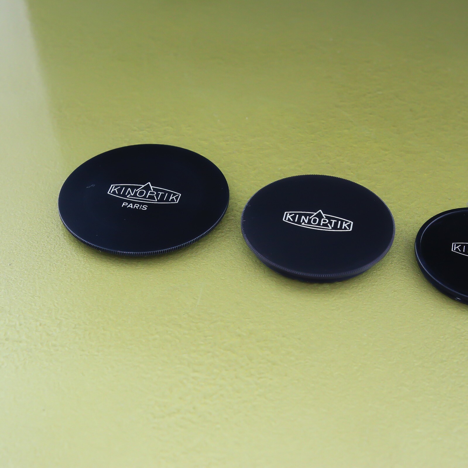 genuine Metal KINOPTIK paris 44,5 / 50 / 54 / 55 mm screw front lens cap set☆☆☆☆