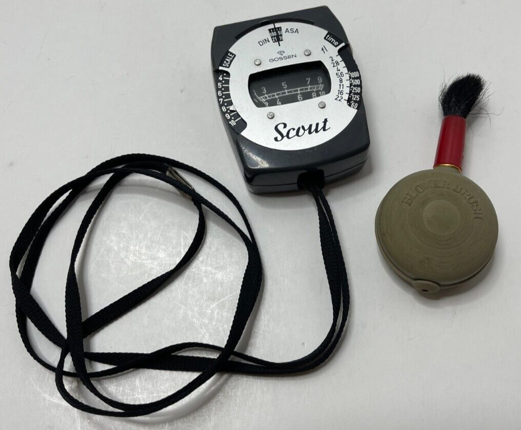 Vintage GOSSEN Scout Camera Light Meter West Germany & Blower Brush