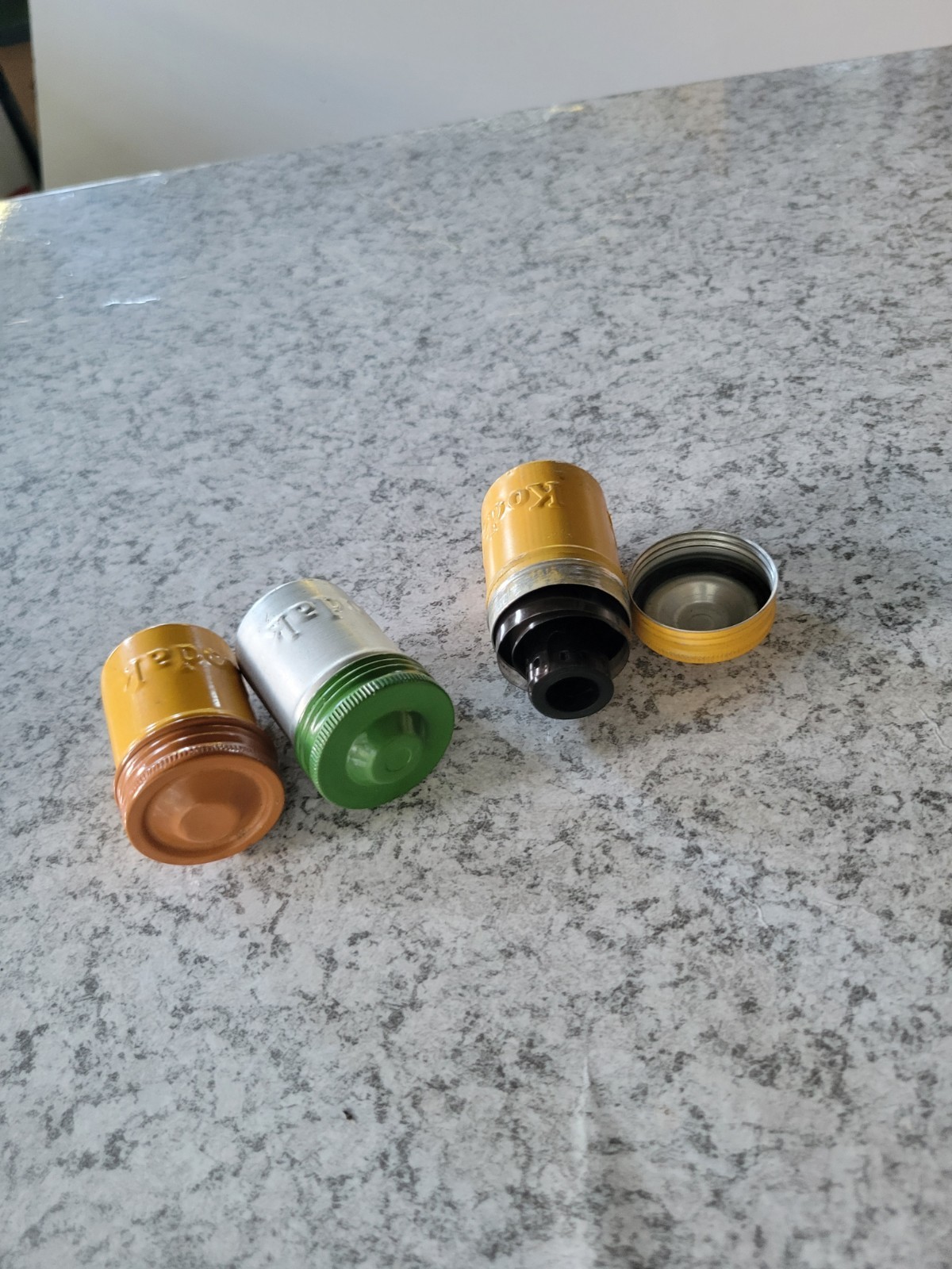VTG Lot of 3 Kodak 35mm Film Roll Embossed Container Metal Tin Can Canister