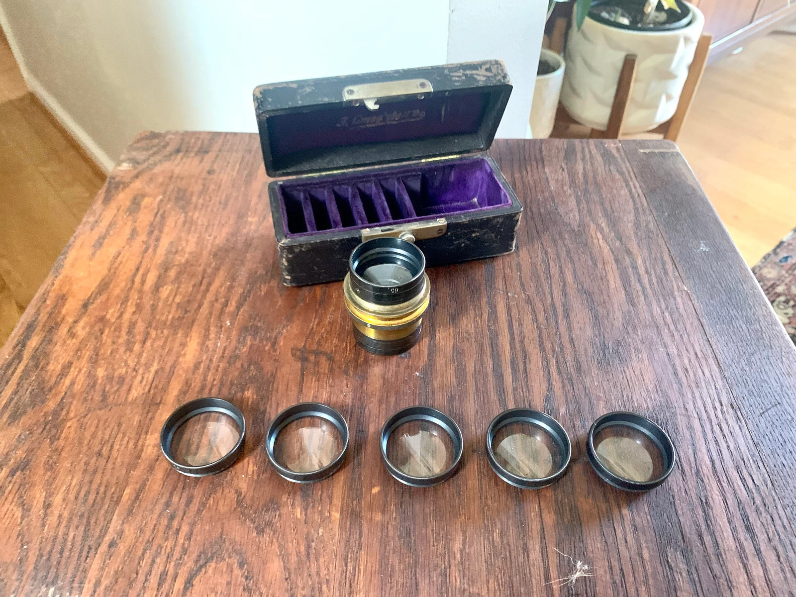 Antique Lens Casket Set | Emil Busch Vademecum Lens Gasket Set | 7 Lens 15-75mm