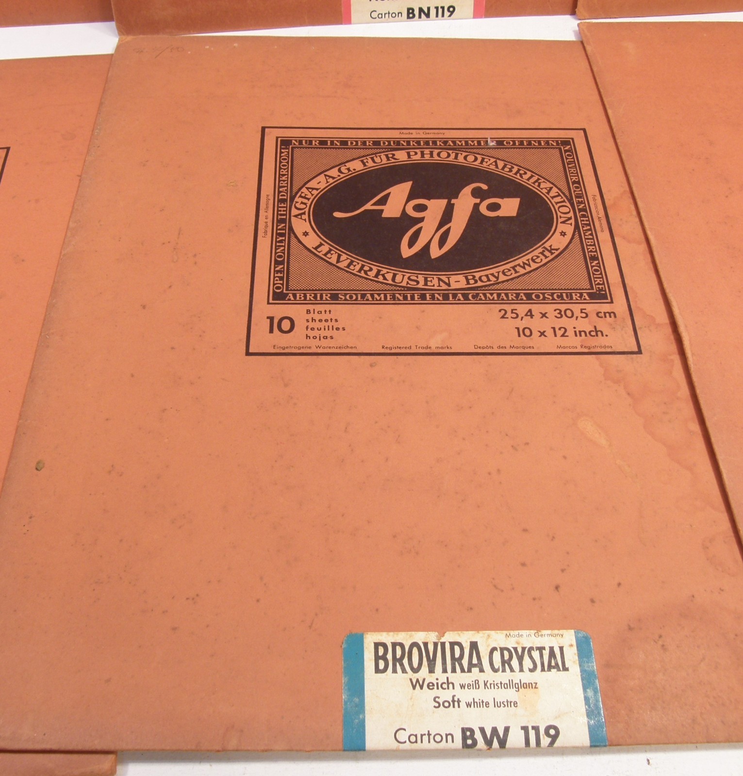 LOT 7 VINTAGE 1950’S AGFA 11X13 EMPTY CARDBOARD PHOTO PAPER ENVELOPES