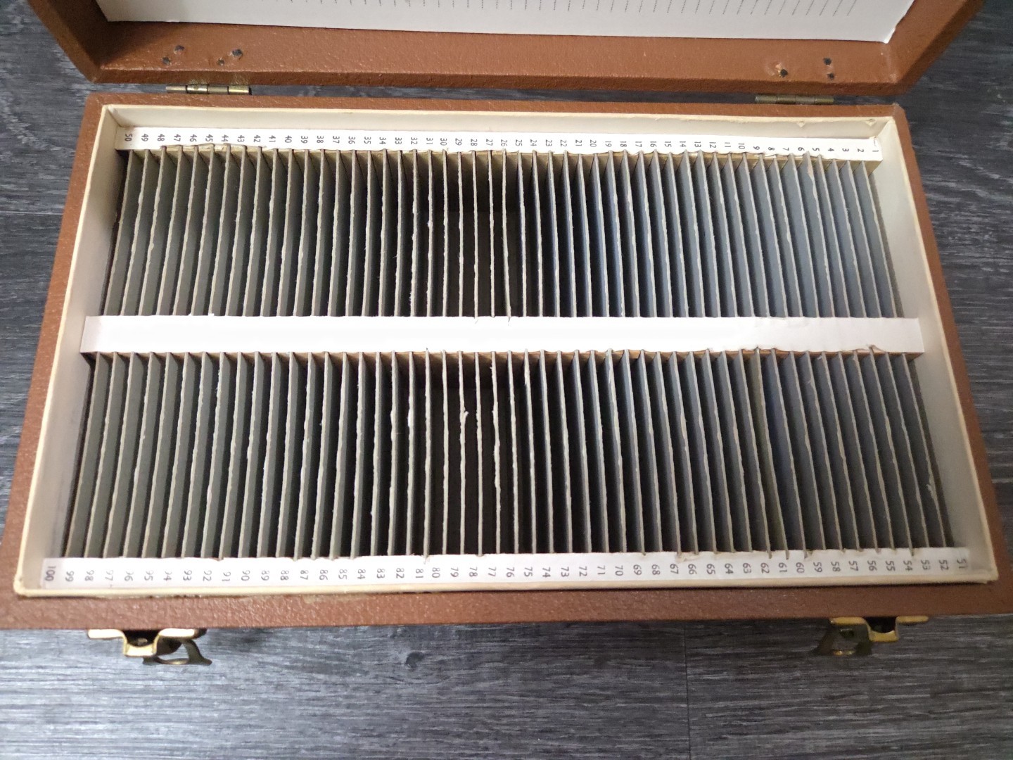 Vintage Barnett & Jaffe Projector Slide Case Pennsylvania Brown Box 100 Slots