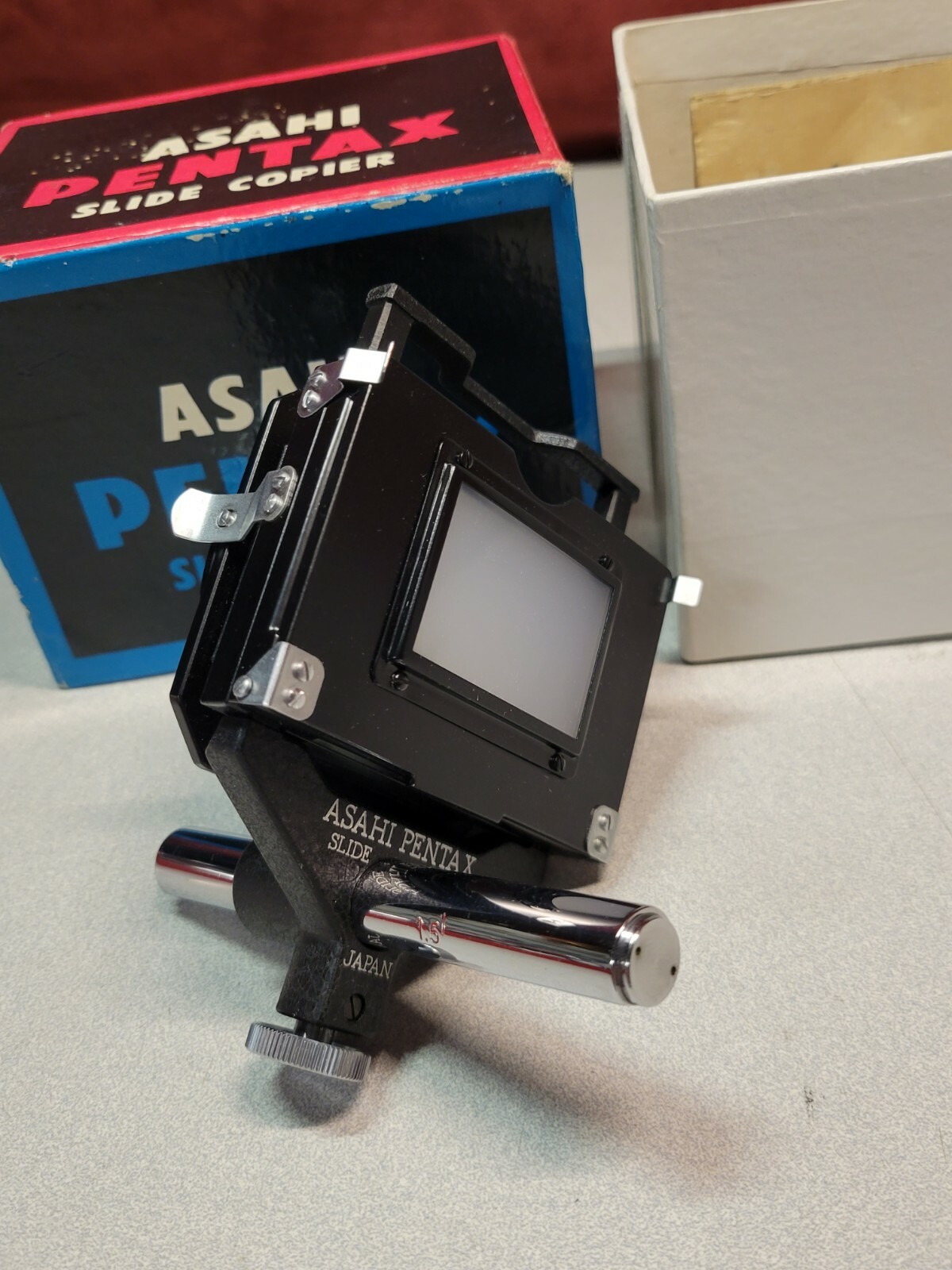 Asahi Pentax Slide Copier For Auto Bellow Mint In Box 50/55mm