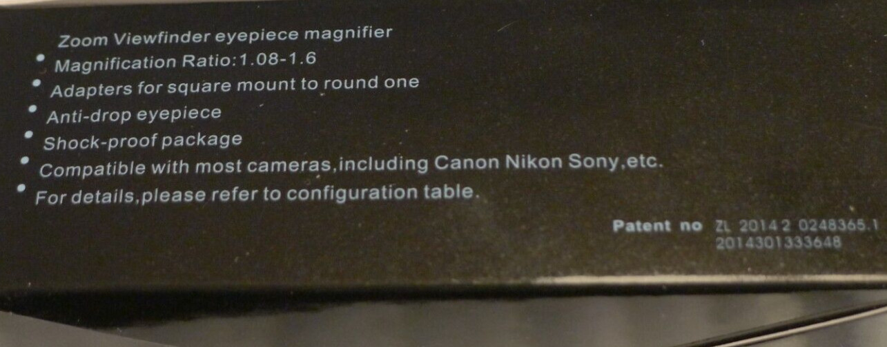 Lewong Zoom View Finder 1.08-1.60x Kit for Most Canon Nikon Sony SLR Cameras NEW