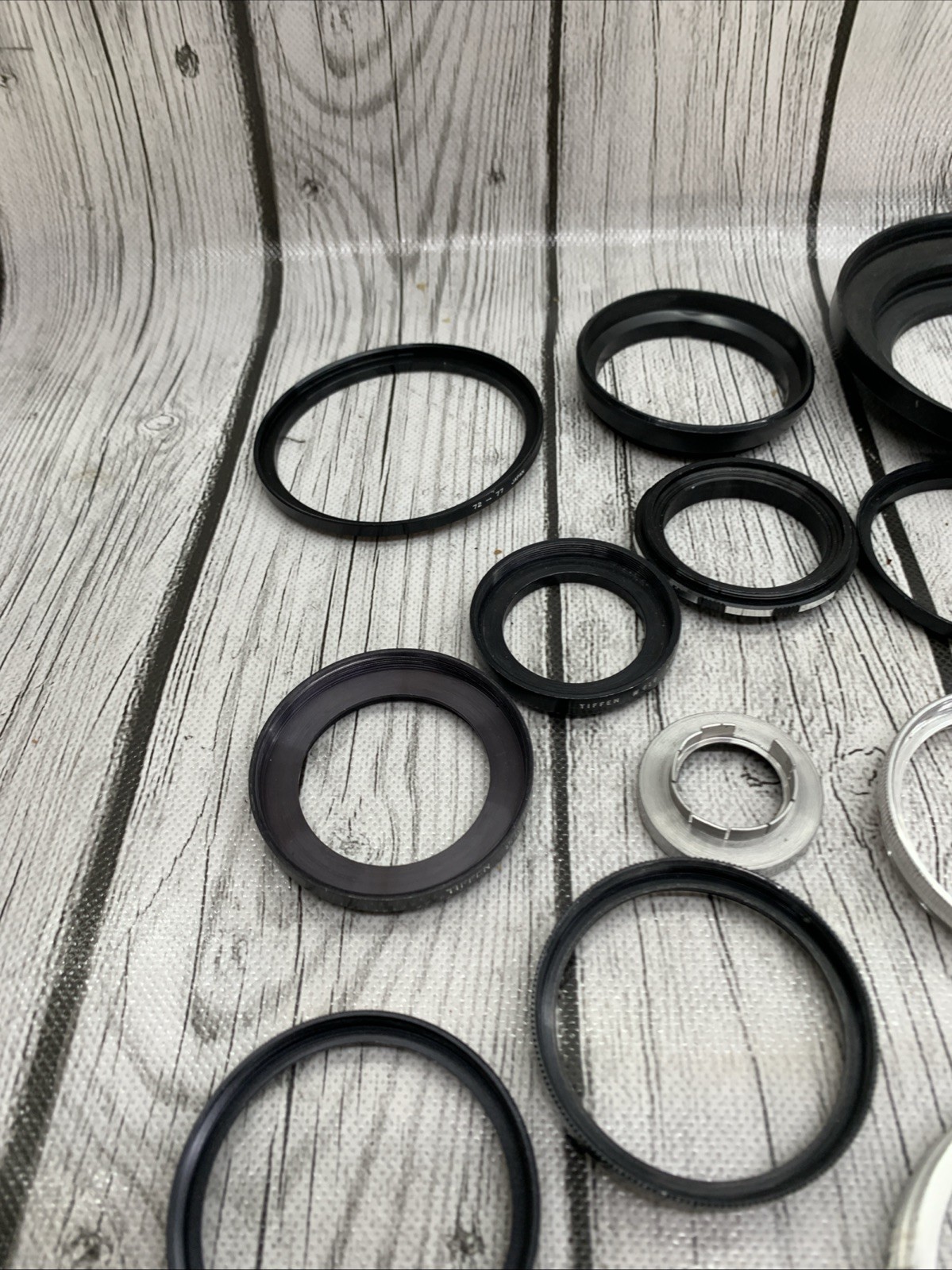 Vintage lot Camera Parts Hoods Caps Lens Adapters 36 pieces