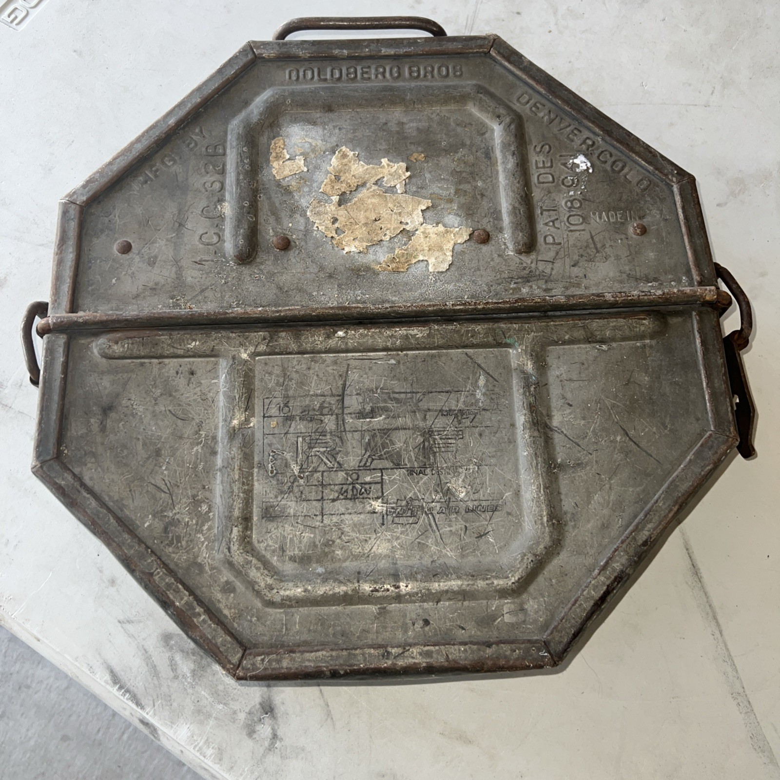 Vintage Goldberg Bros. Metal Two-Reel 35mm Movie Film Transport Case