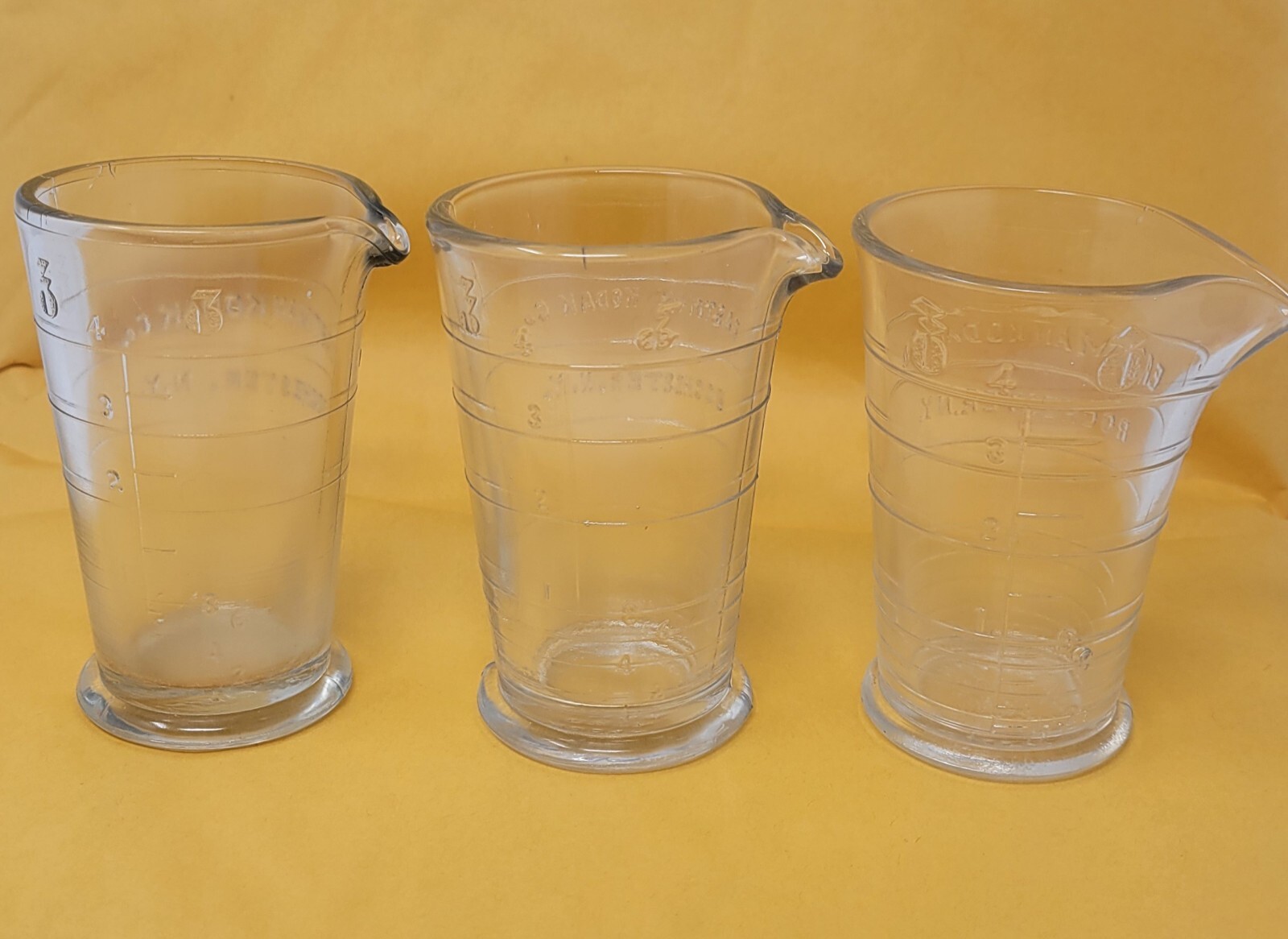 Vintage Eastman Kodak Co. 4oz. Photographic Use Glass Beakers Lot of 3