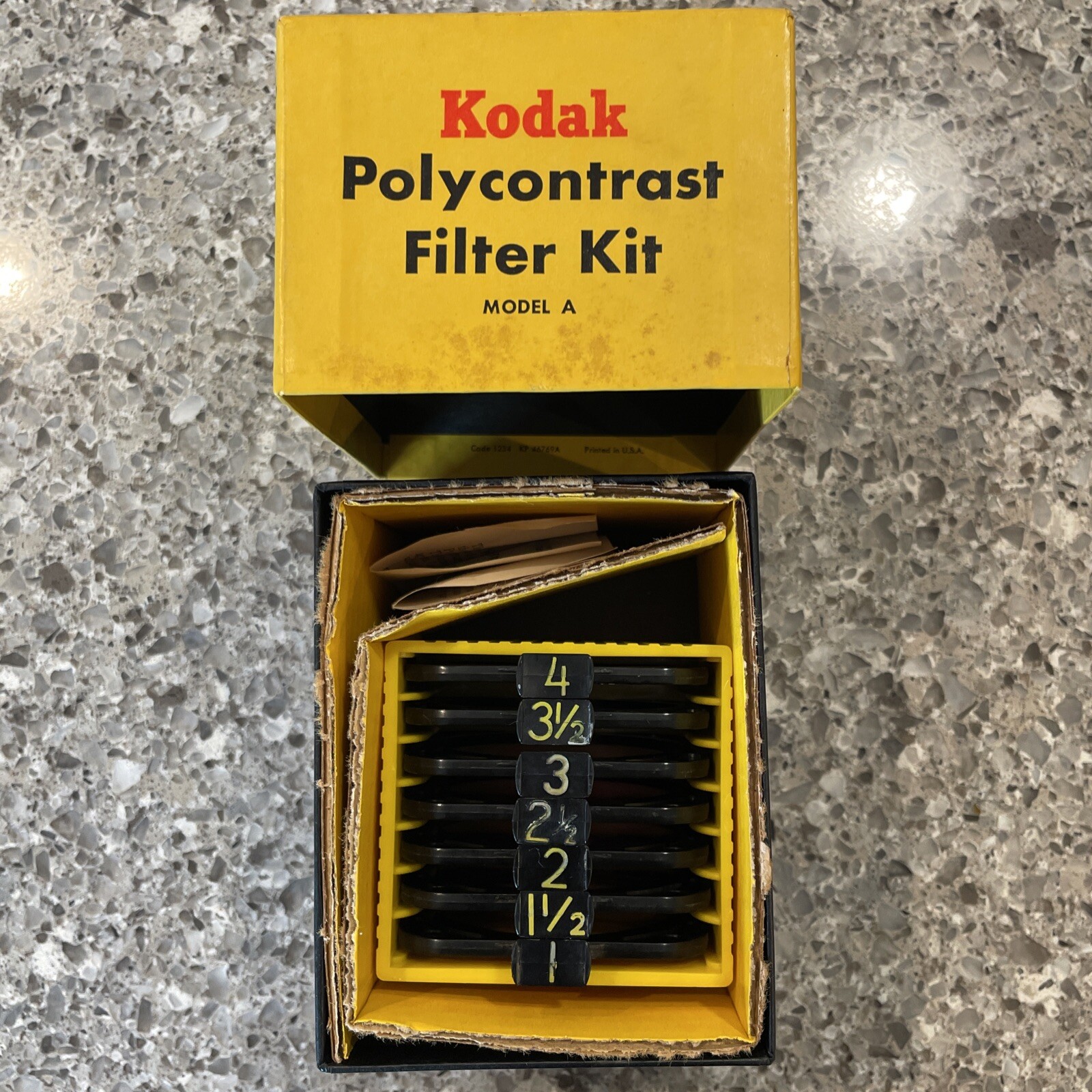 Vintage Kodak Polycontrast Filter Kit Model A Dark Room Photo Develop Set in Box