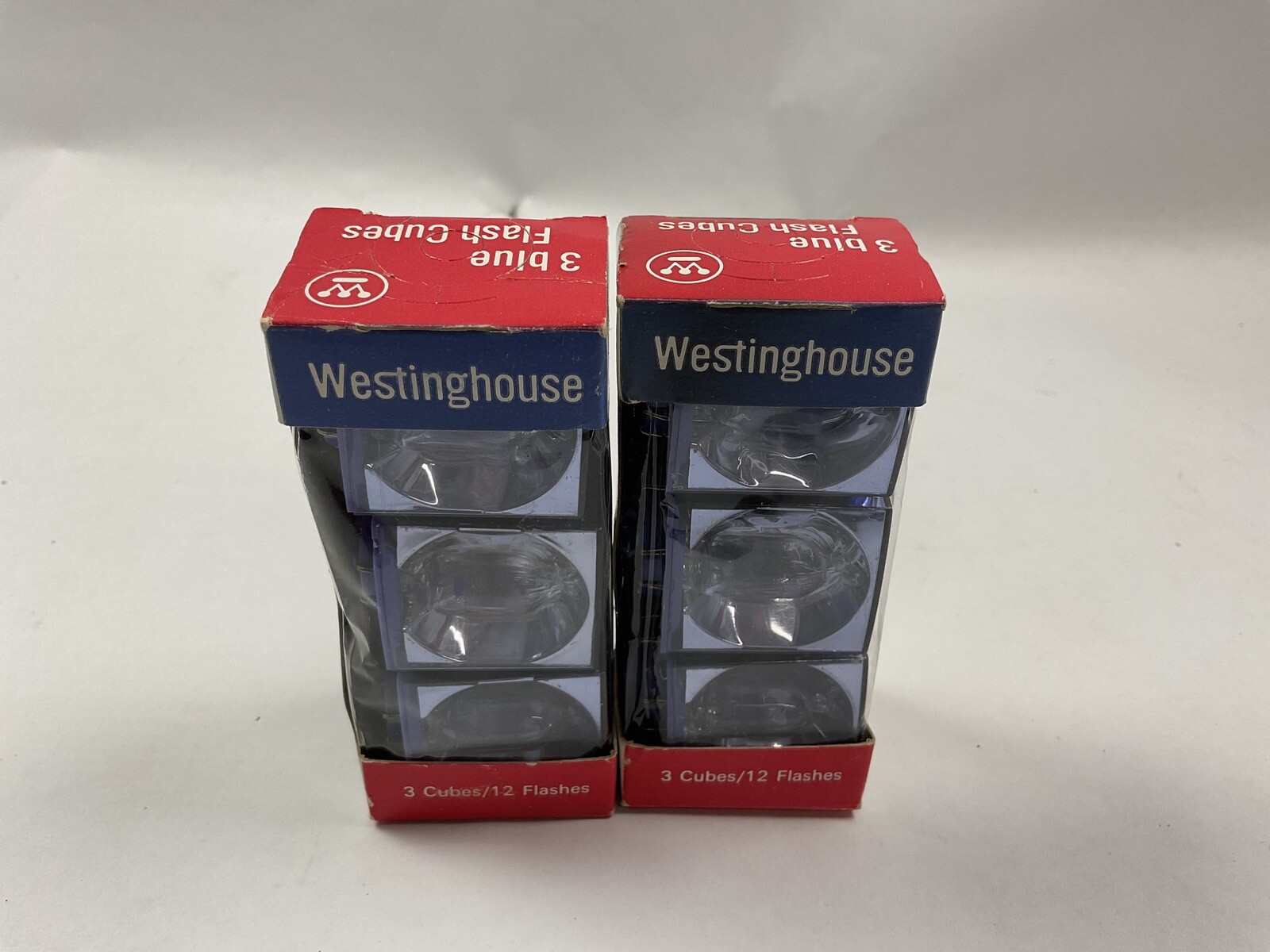2 Sets Vintage Westinghouse 6 Blue Flash Cubes 12 Flashes 0312-13 Color Balanced