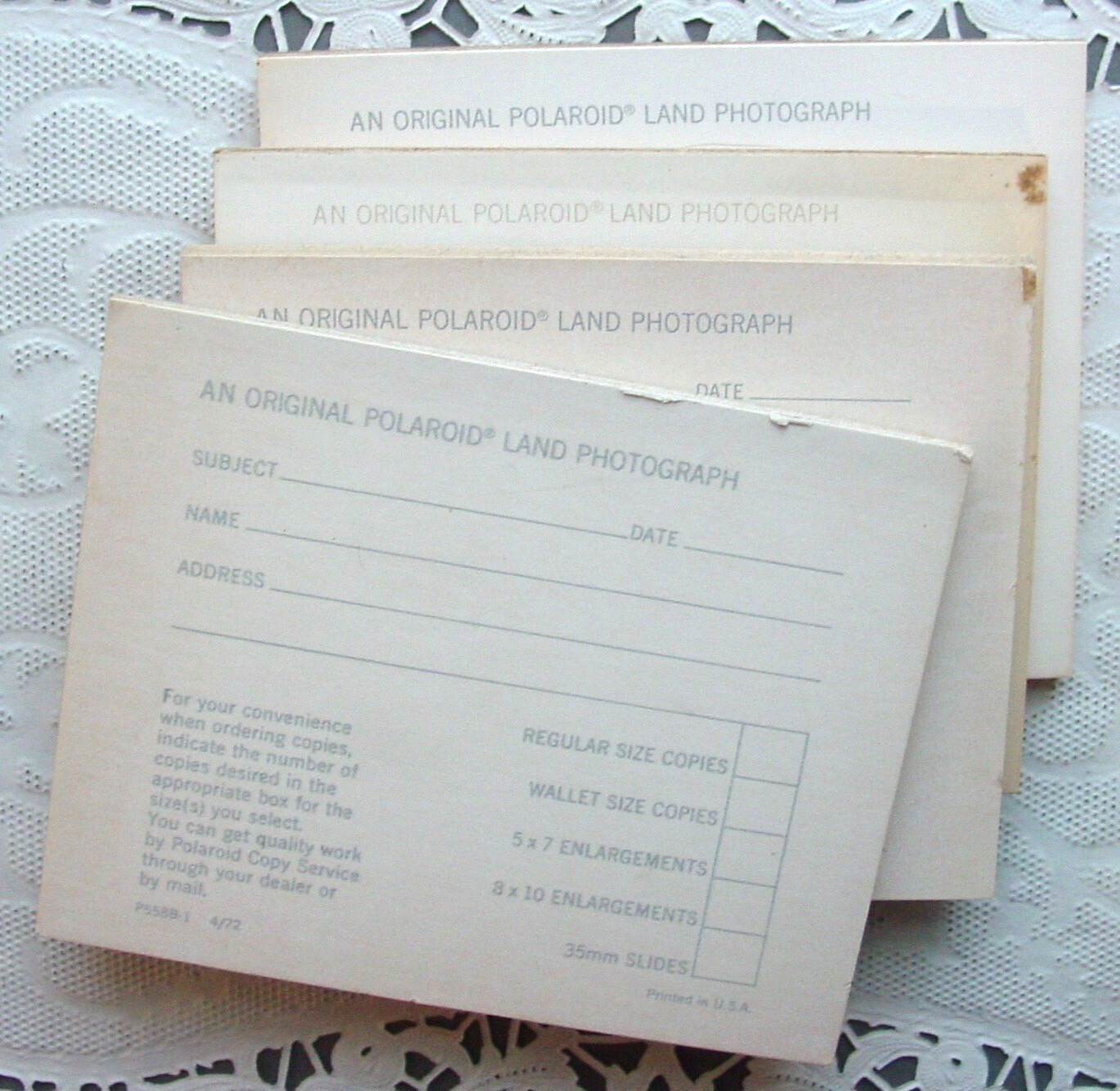 Vintage Polacolor Polaroid Instant Snap Shot Picture Print 32 Card Mounts Lot