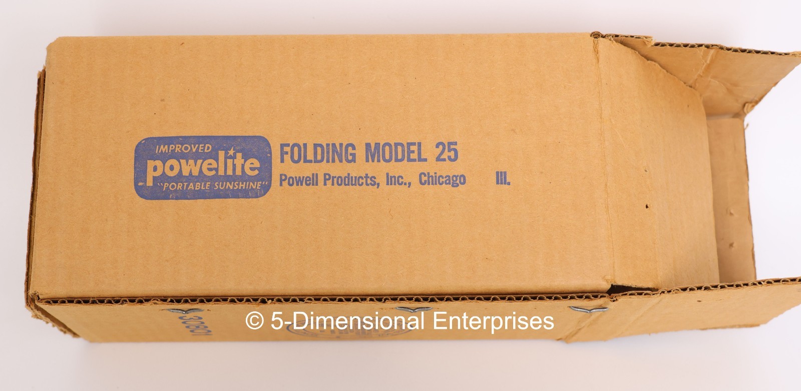 VTG POWELITE Folding LIGHT BAR Model 25 Hand or Tripod w/Box and GE Bulb Chart