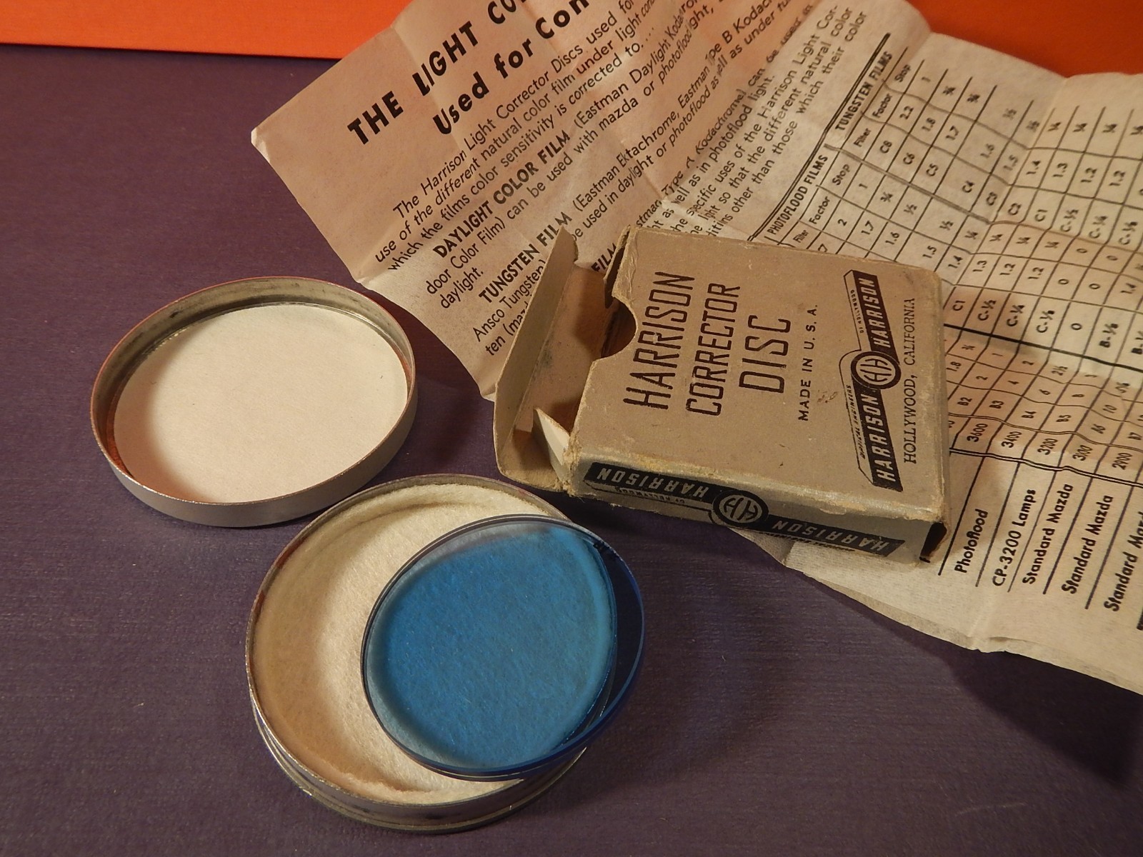 Hollywood HARRISON CORRECTOR DISC No. 3 VI B4 ~ Camera Lens Disc Filter Blue EX