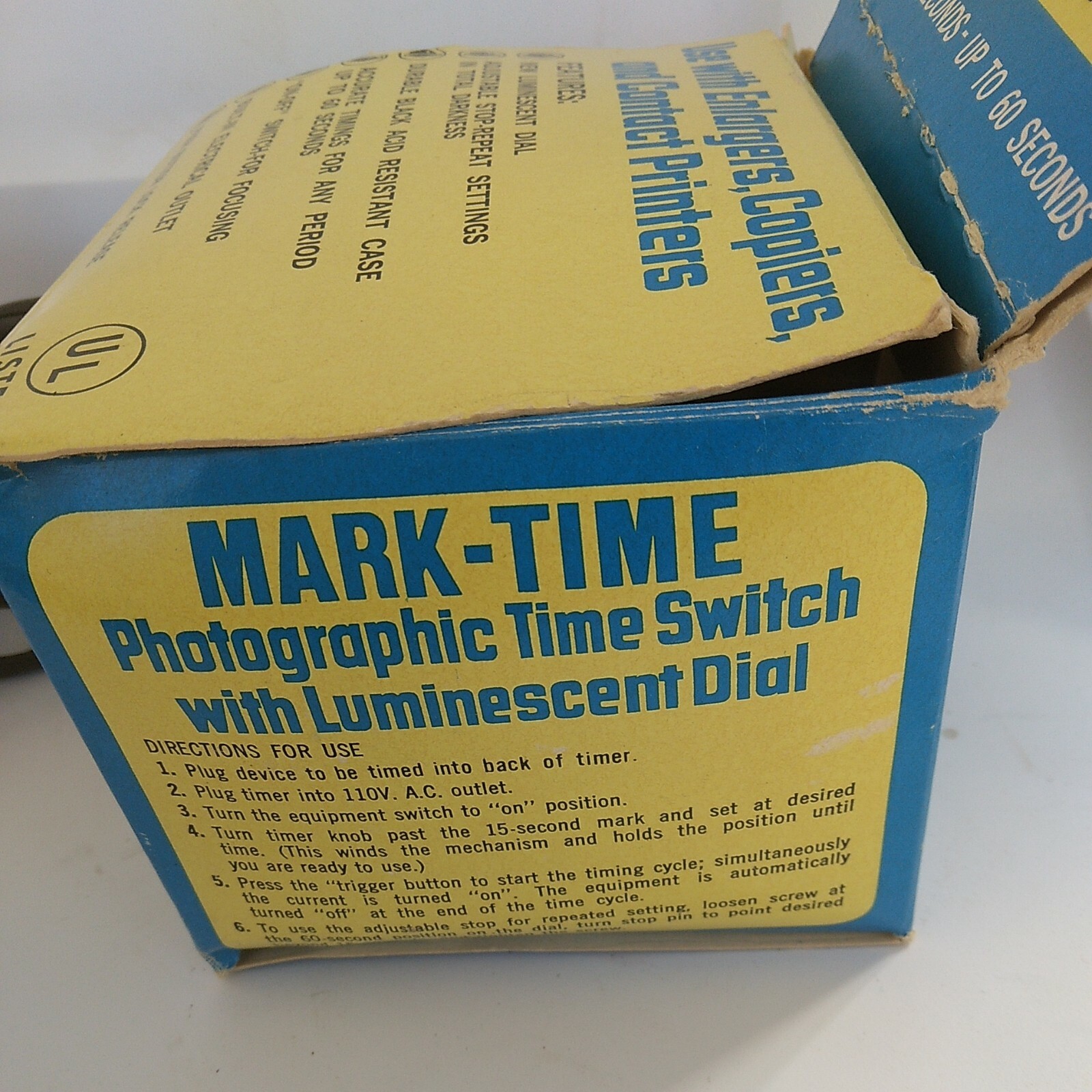 Vintage MARK-TIME PHOTOGRAPHIC TIME SWITCH w/ LUMINESCENT DIAL CAT# 78180 NOS