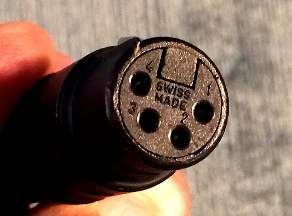 BANANA PLUG to 4-PIN XLR POWER CABLE for NORRIS FILM PRODCTS, TIME-LAPSE MOTORS
