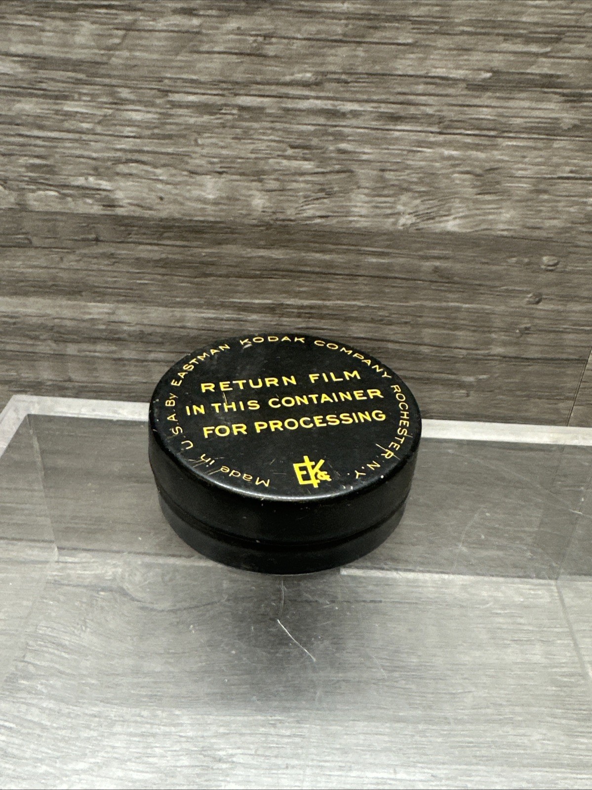 Vintage EASTMAN KODAK Company Round Metal Tin Film RETURN Container Box Holder