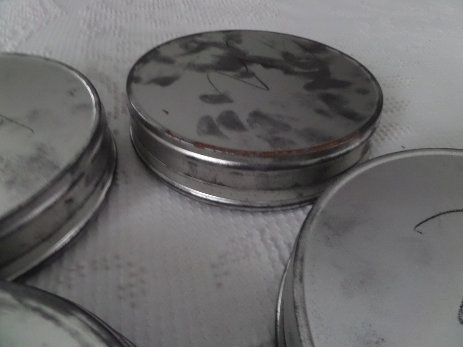 4 Vtg Kodak CFS film metal containers Cat 128 8158 empty cinefluorography 1979
