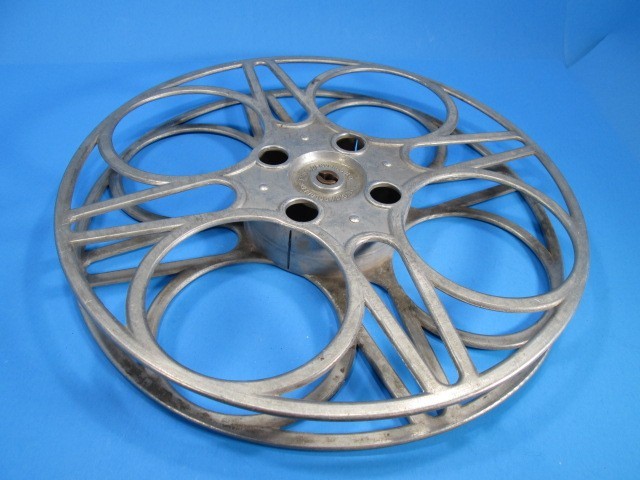 Vintage GOLDBERG BROS 15in Aluminum Film Reel – 4-Hole ~Denver, Colorado USA~