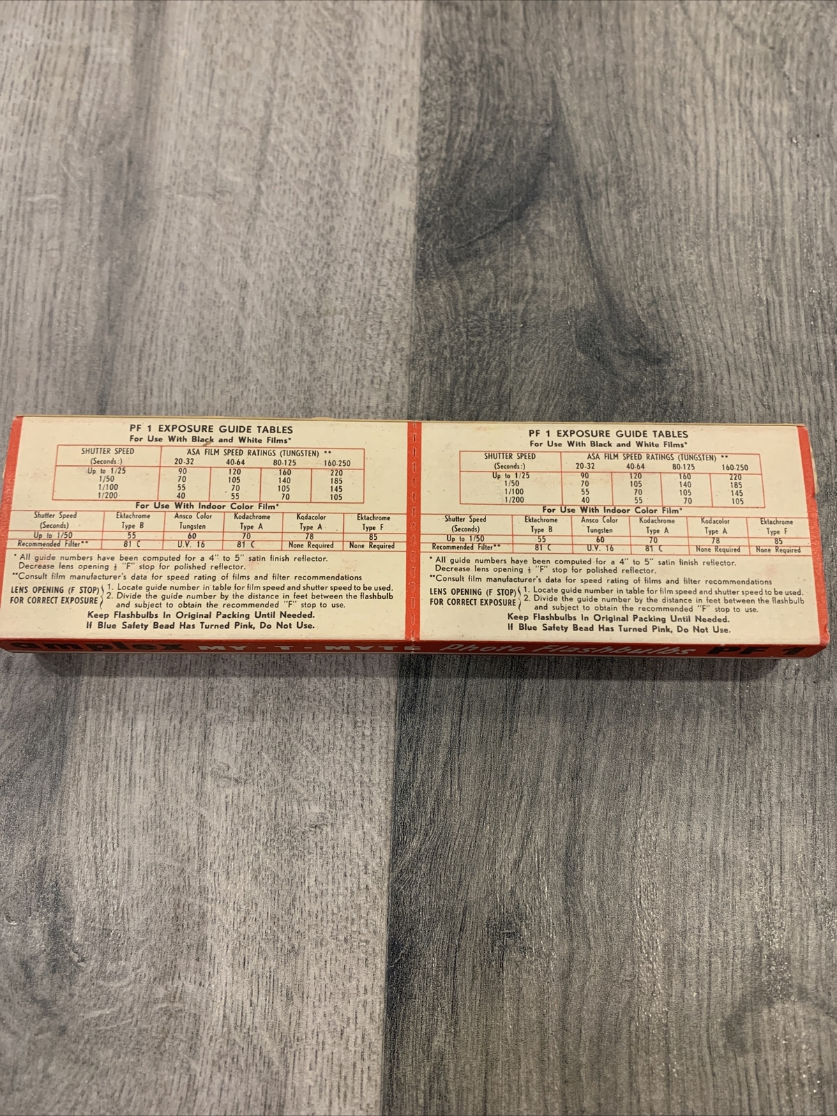 Lot of 2 Vintage 1960s Packs of 4 Amplex MY-T MYTE PF1 Camera Flashbulbs NIB