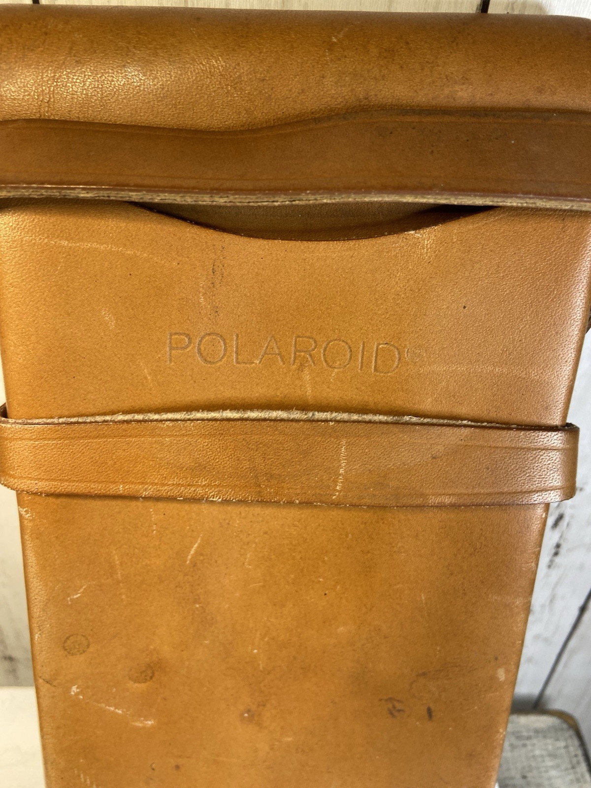 Antique Old Camera Case Paloroid Leather Folding Brown Original