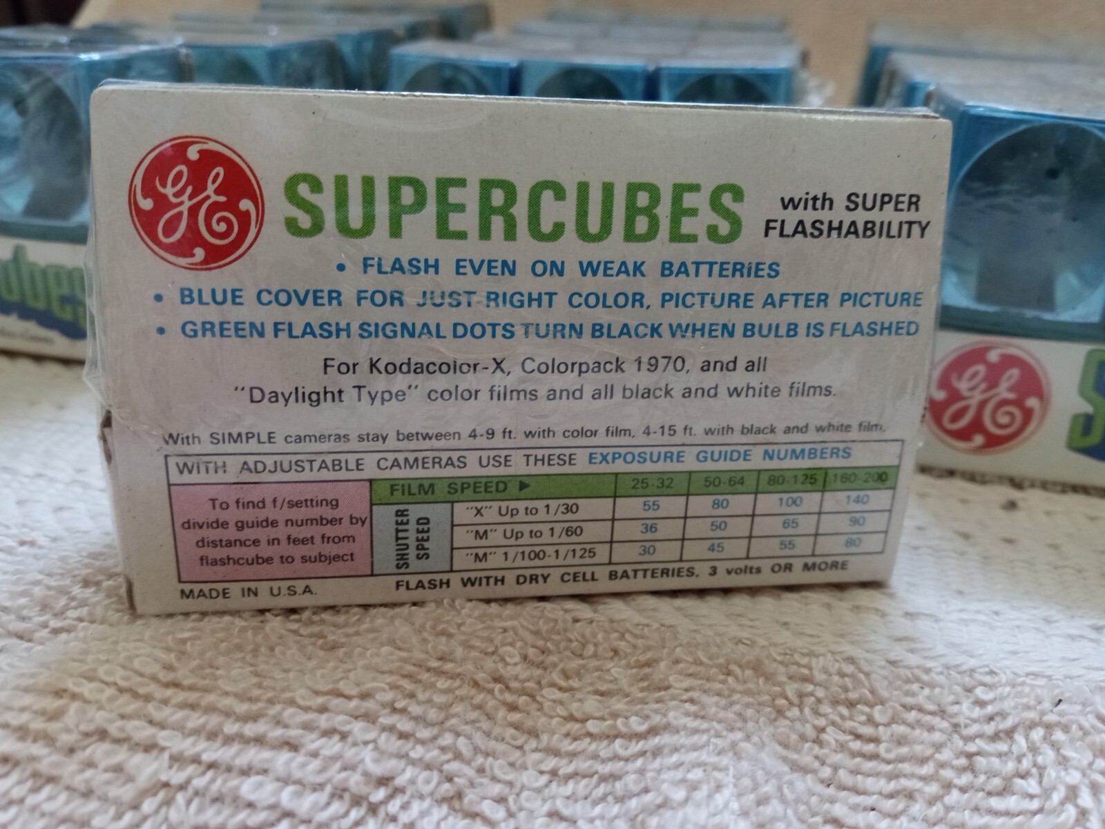 Vintage 45 GE SuperCubes 15/3 Cube Packs Original Packaging NOS Bundle