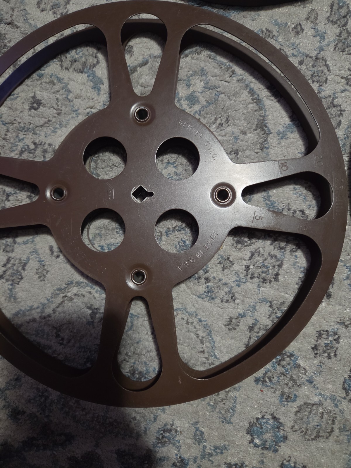 Vintage Goldberg Bros. Brown Metal Film Reels 10.5″, Lot of 4, Made In USA