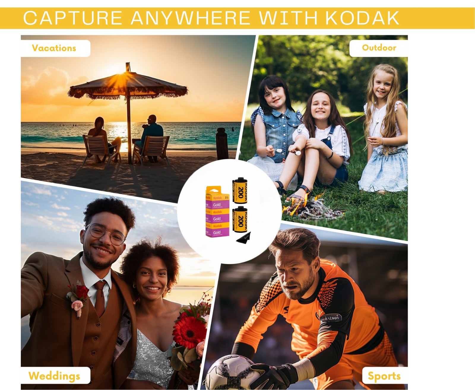 Kodak Gold 200 35mm Film Bundle, 3 Rolls, 36 Exposures Each, for 35mm Film Ca…