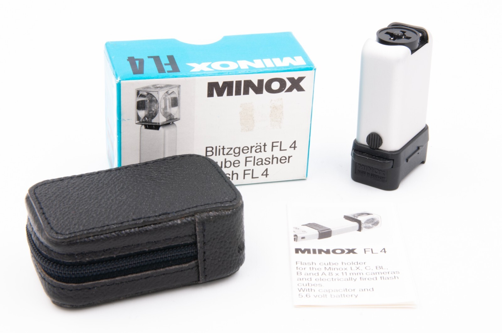 Minox RARE Cube Flasher Flash FL4, For Flashcubes on Minox LX, C, B Cameras, EX+