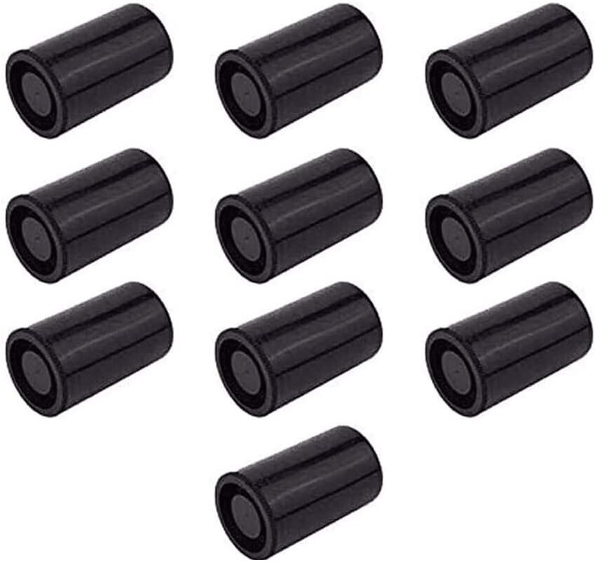 Durable 10-Pack Black 35mm Film Canisters with Secure Caps – Versatile Storage