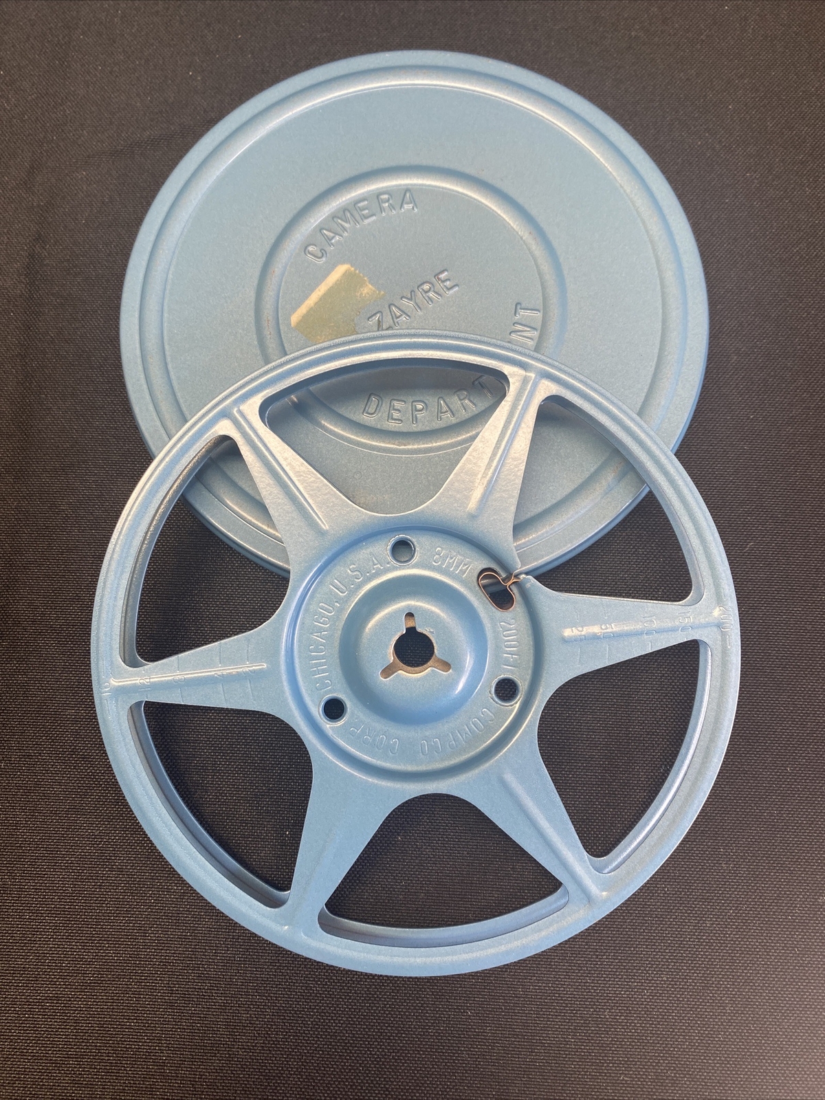 Vintage Zayre Film Storage Can with 8mm Film Super 8 & Extra Reel.