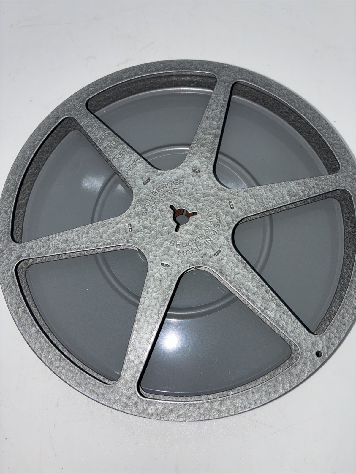 Vintage Metal Brumburger Co. Inc 8mm – 400 Ft. Film Reel & Canister Brooklyn NY