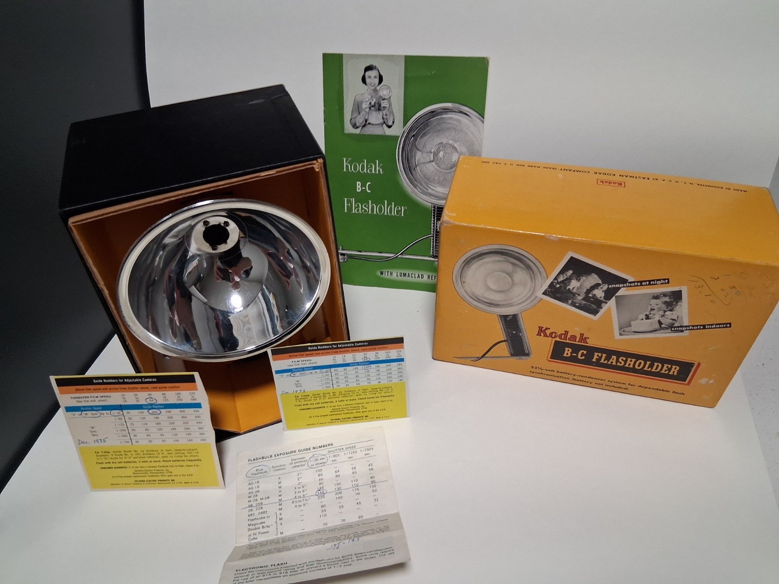 Vintage Kodak B-C Flashholder In Box With Instructions USA & Original Battery
