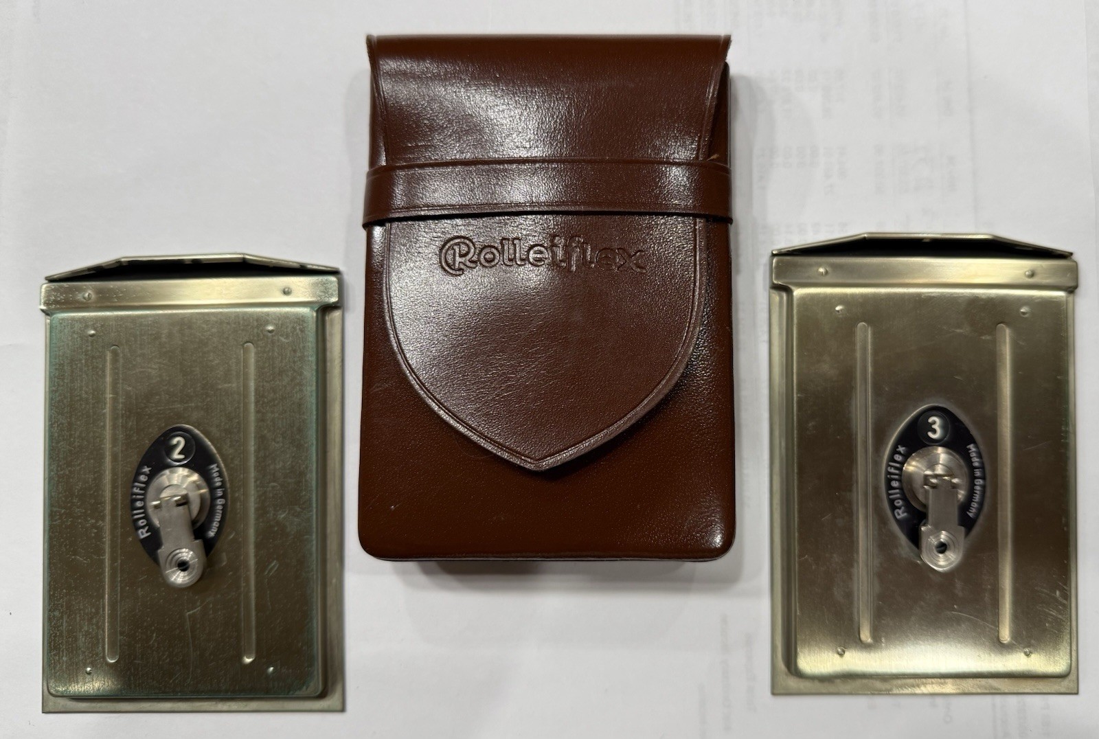 Vintage Rollei Rolleiflex 2x Plate Holders with Leather Case – Made in Germany