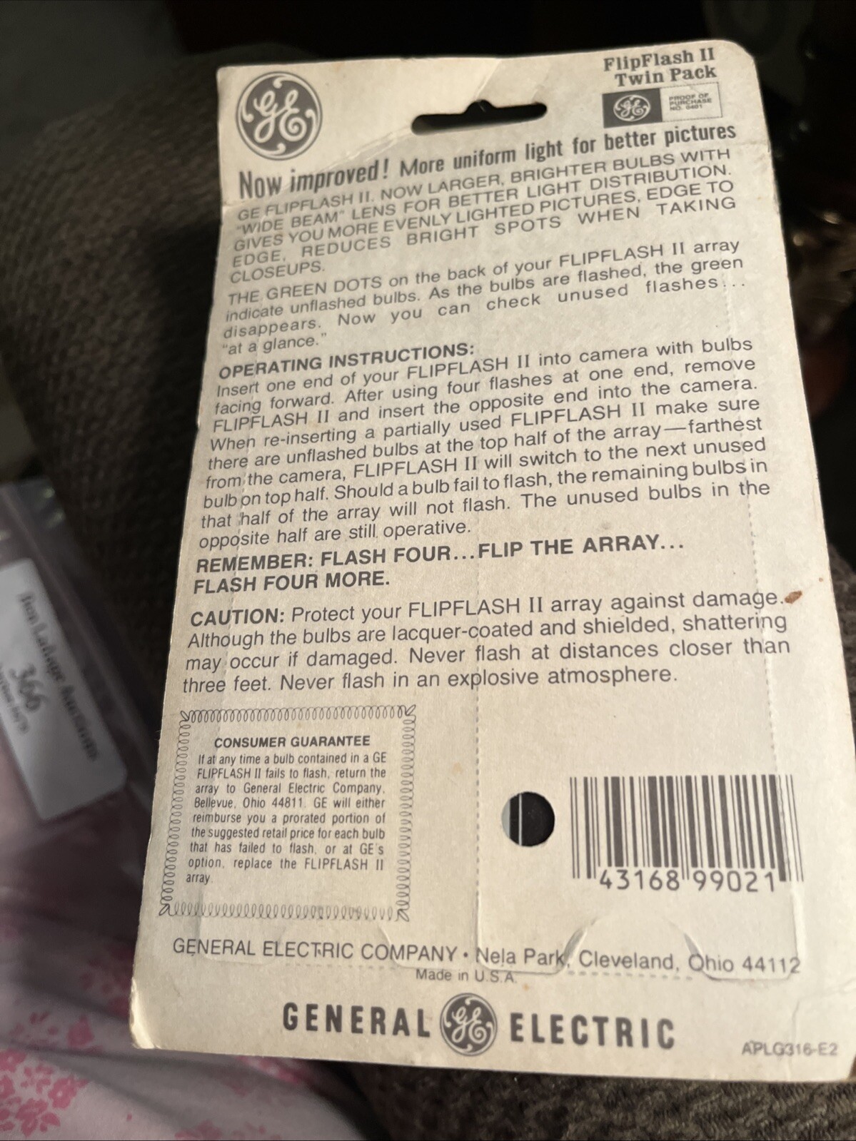 Vintage GE Flip Flash II 2 Twin Pack Flash Packs for FlipFlash Cameras NOS 2pkg