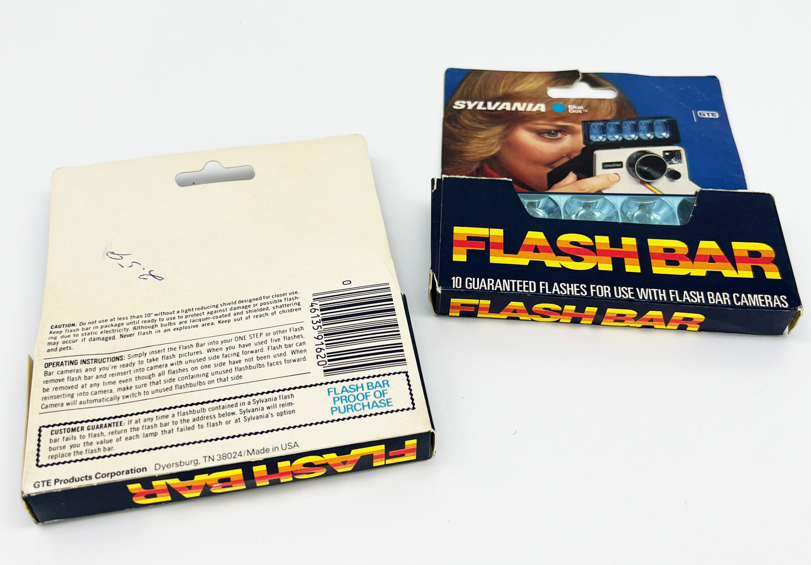NOS 2 Sealed Packages Sylvania Blue Dot Flash Bar 10 Flash Cube Polaroid Camera
