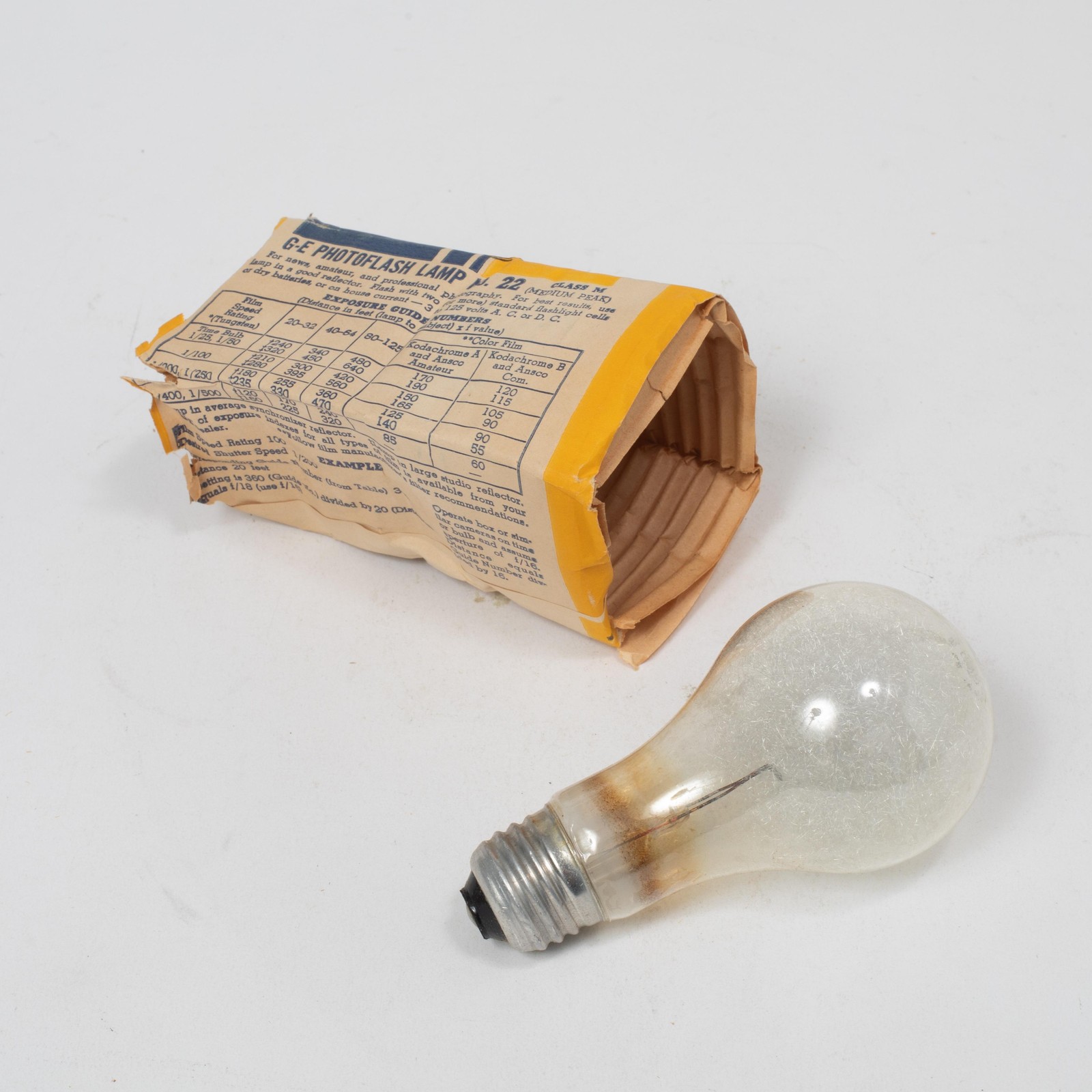 Vintage GE Photoflash Lamp 22 USA Photo Flash Bulb General Electric Boxed Bulb
