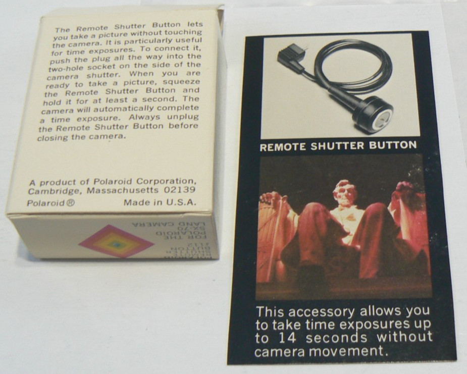 Polaroid Instant SX-70 Camera #112 Remote Shutter Button + Box & Add – TESTED BB