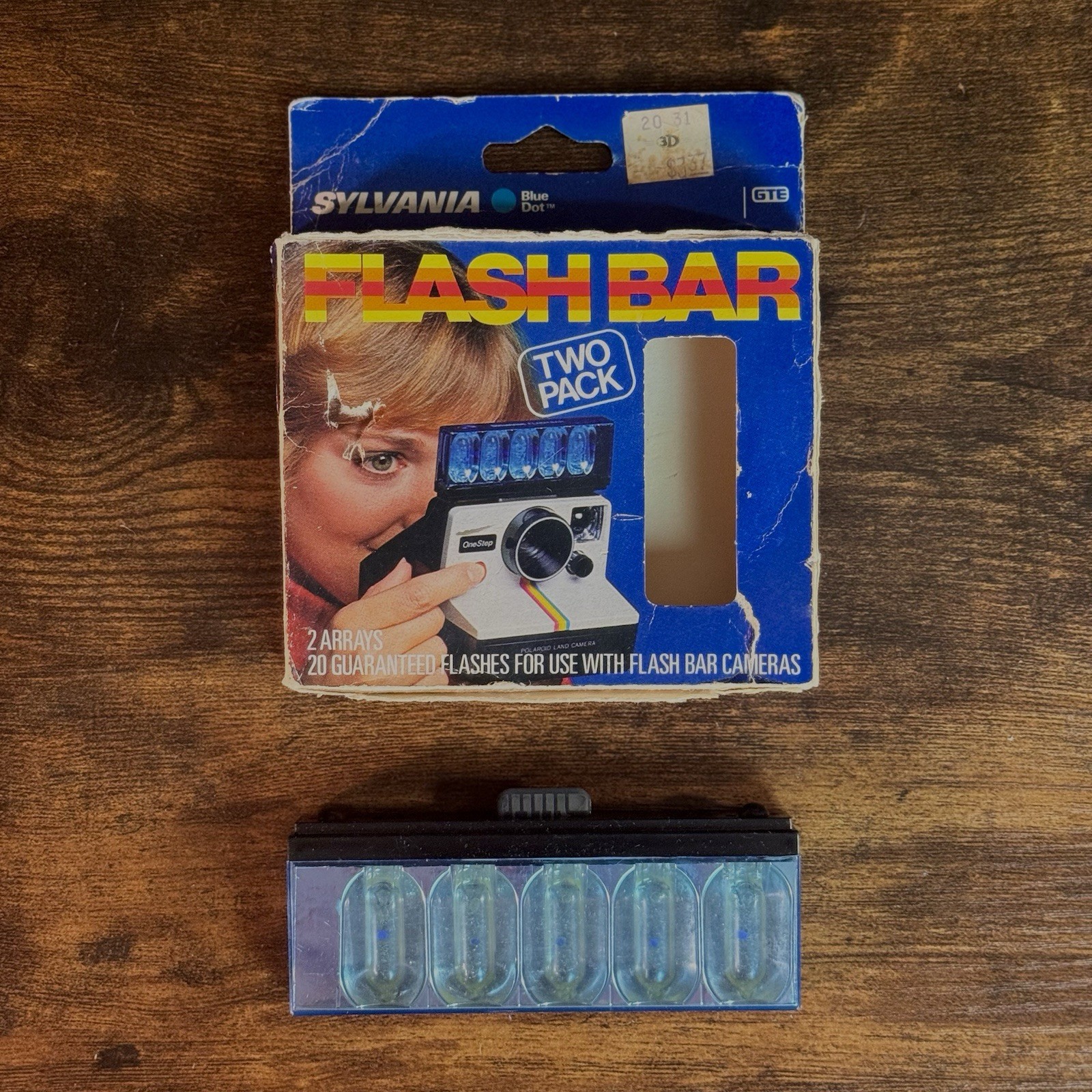Vintage Sylvania Blue Dot Flash Bar 1 Array 10 Flashes Not Tested Sold As Is