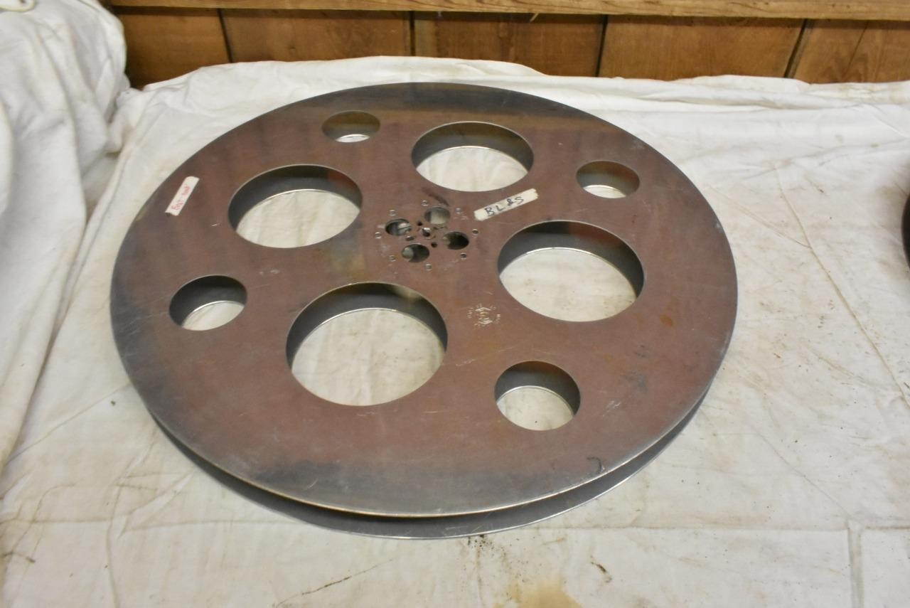 3 Vintage Rare Goldberg Bros 23″ 24″ 26″ Diameter 35mm Aluminum Movie Film Reels