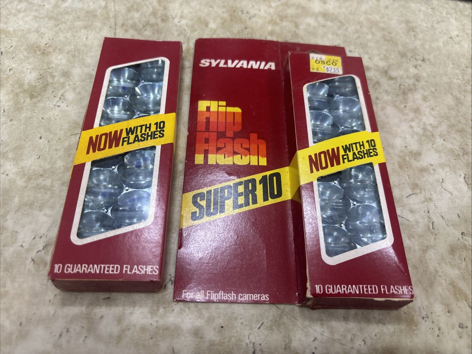 PAIR OF SYLVANIA Flip Flash Super 10 Flipflash Camera Flashes, Vintage, NOS