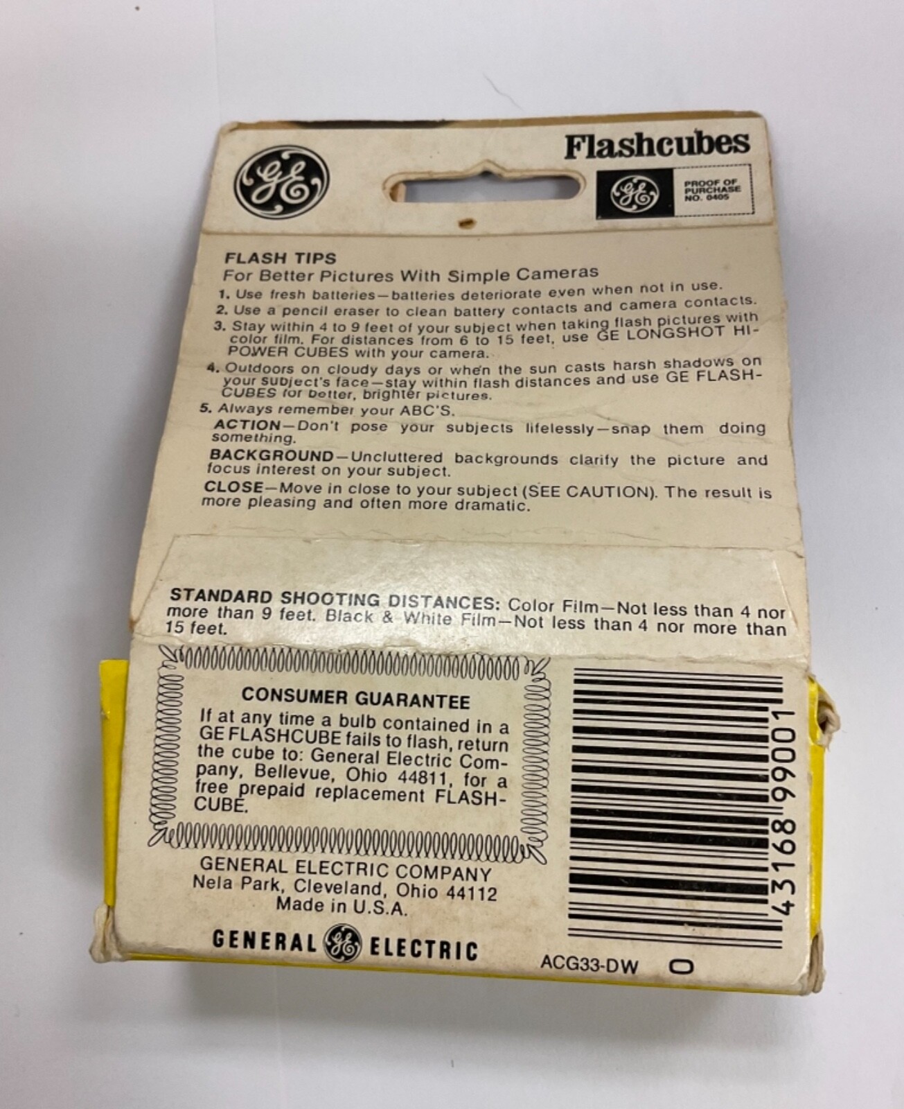 Vintage GE Flash Cubes 3 cubes 12 flashes for Standard Flash Cube Cameras – Read