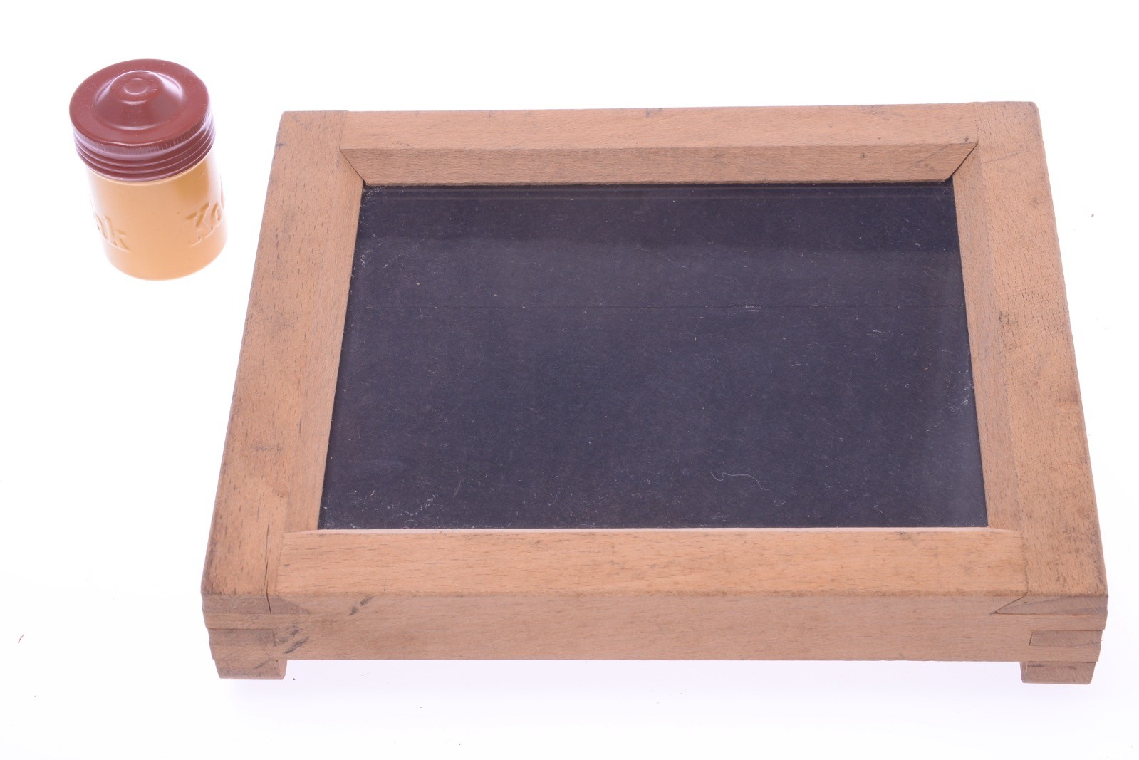 ✅ AU BON MARCHE WOOD CONTACT PRINTER PRINTING FRAME ANTIQUE 15.5X18.3CM W/ GLASS