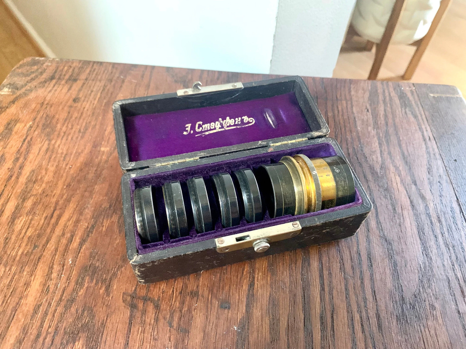 Antique Lens Casket Set | Emil Busch Vademecum Lens Gasket Set | 7 Lens 15-75mm