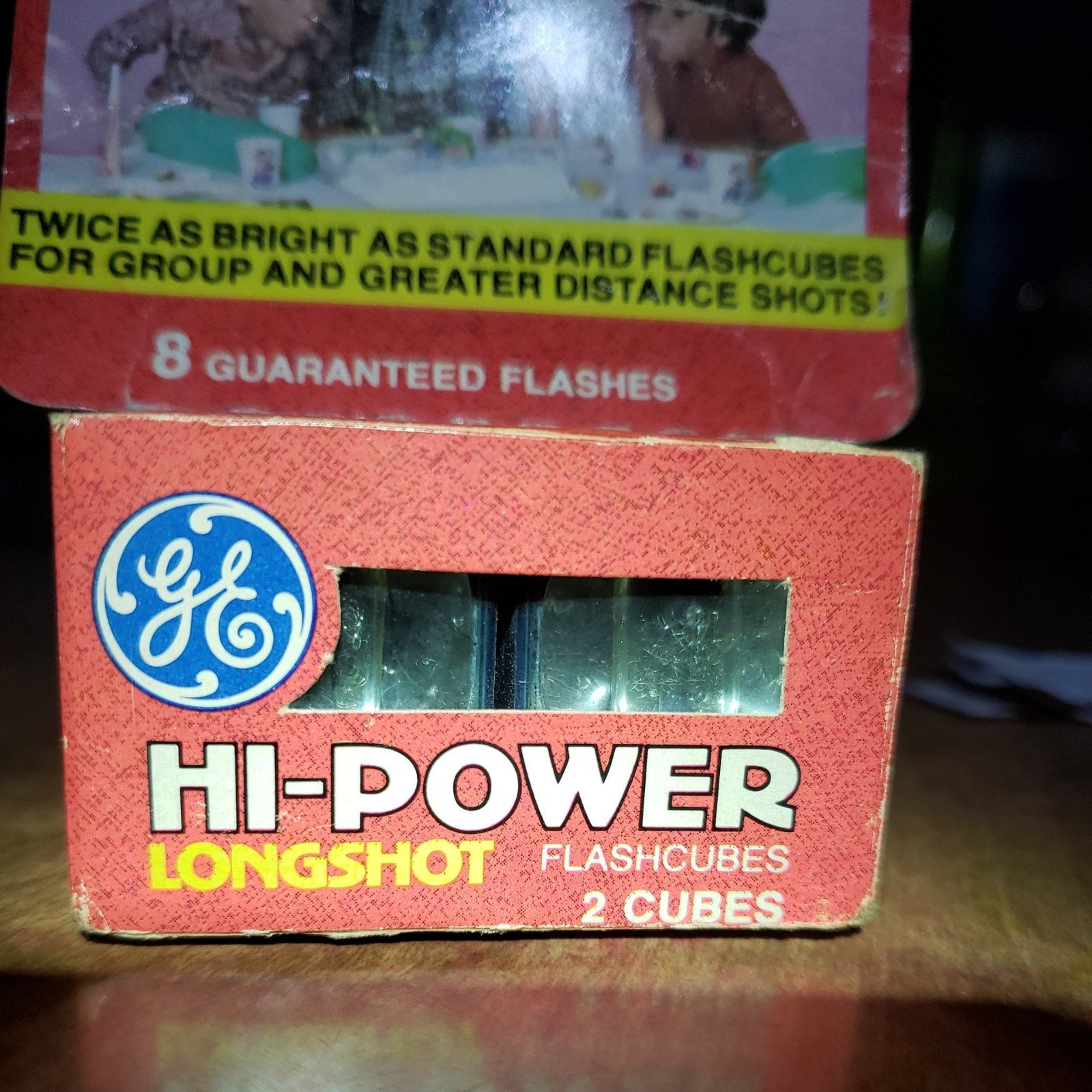 Vintage GE Hi-Power Longshot Flash Cubes Box of 2 Cubes-8 Flashes