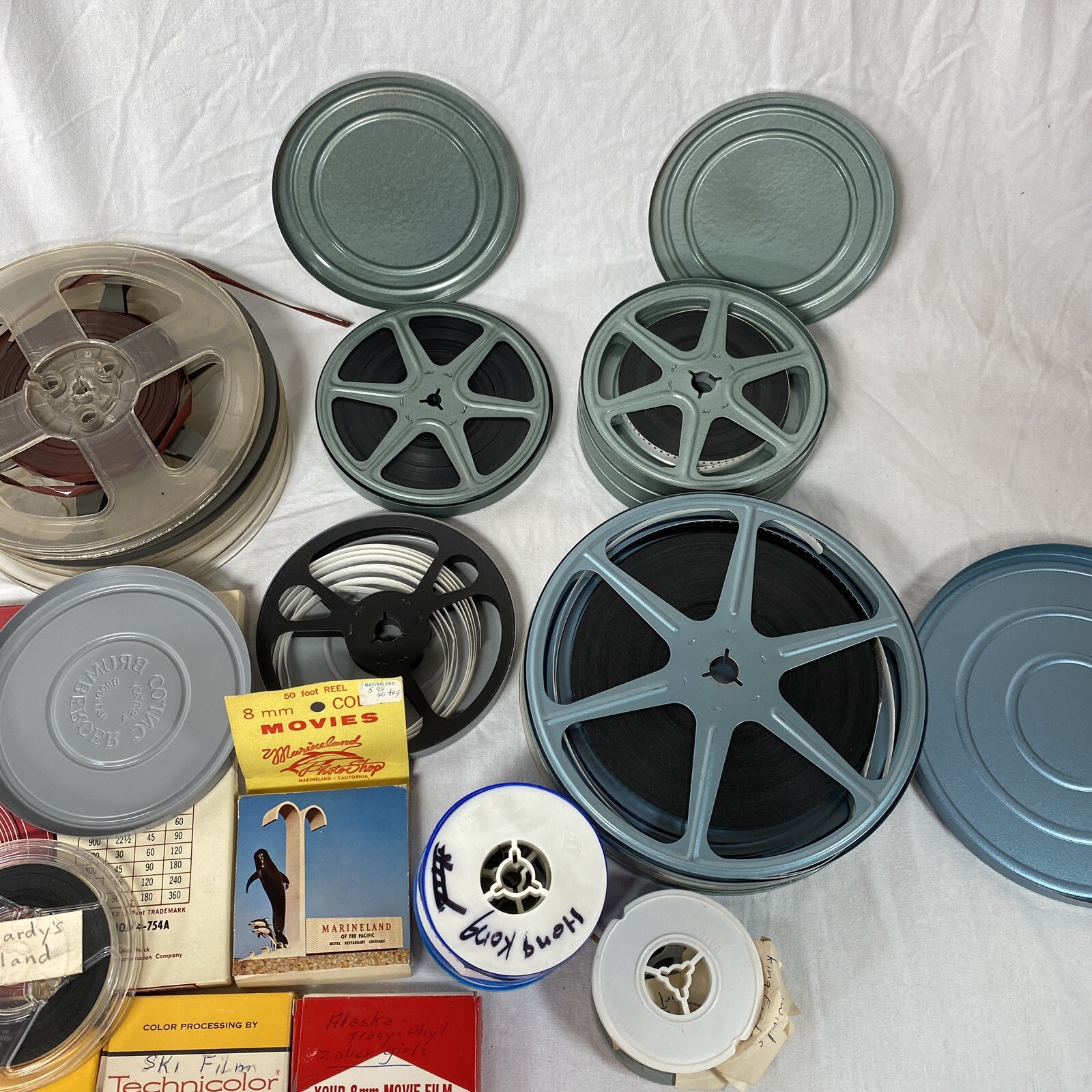 29 Vintage 8mm Super 8 Reels & Film Cans Ski Alaska Island Expedition Home