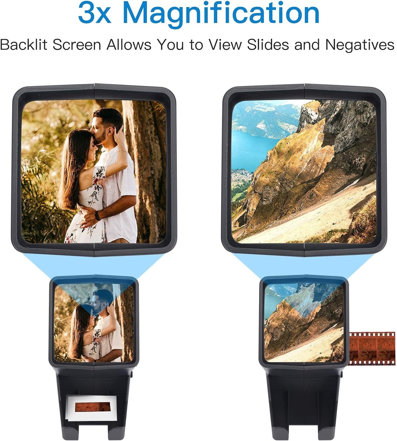 35mm Slide and Film Viewer, Negative Scanner, Desk Top LED Lighted Illuminated V