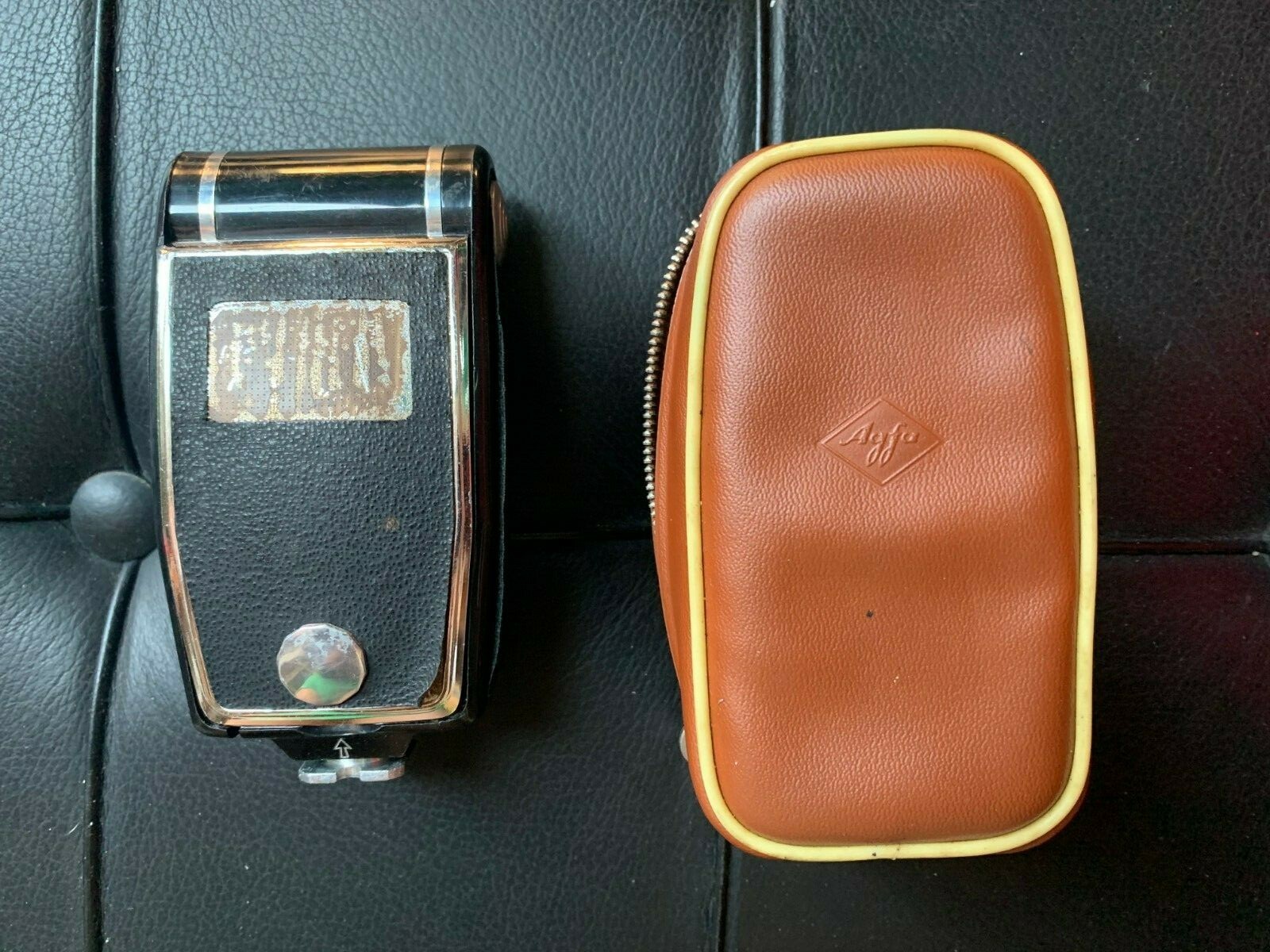 VINTAGE Agfa AGFALUX PHILIPS PhotoFlux PF1B Leather Case
