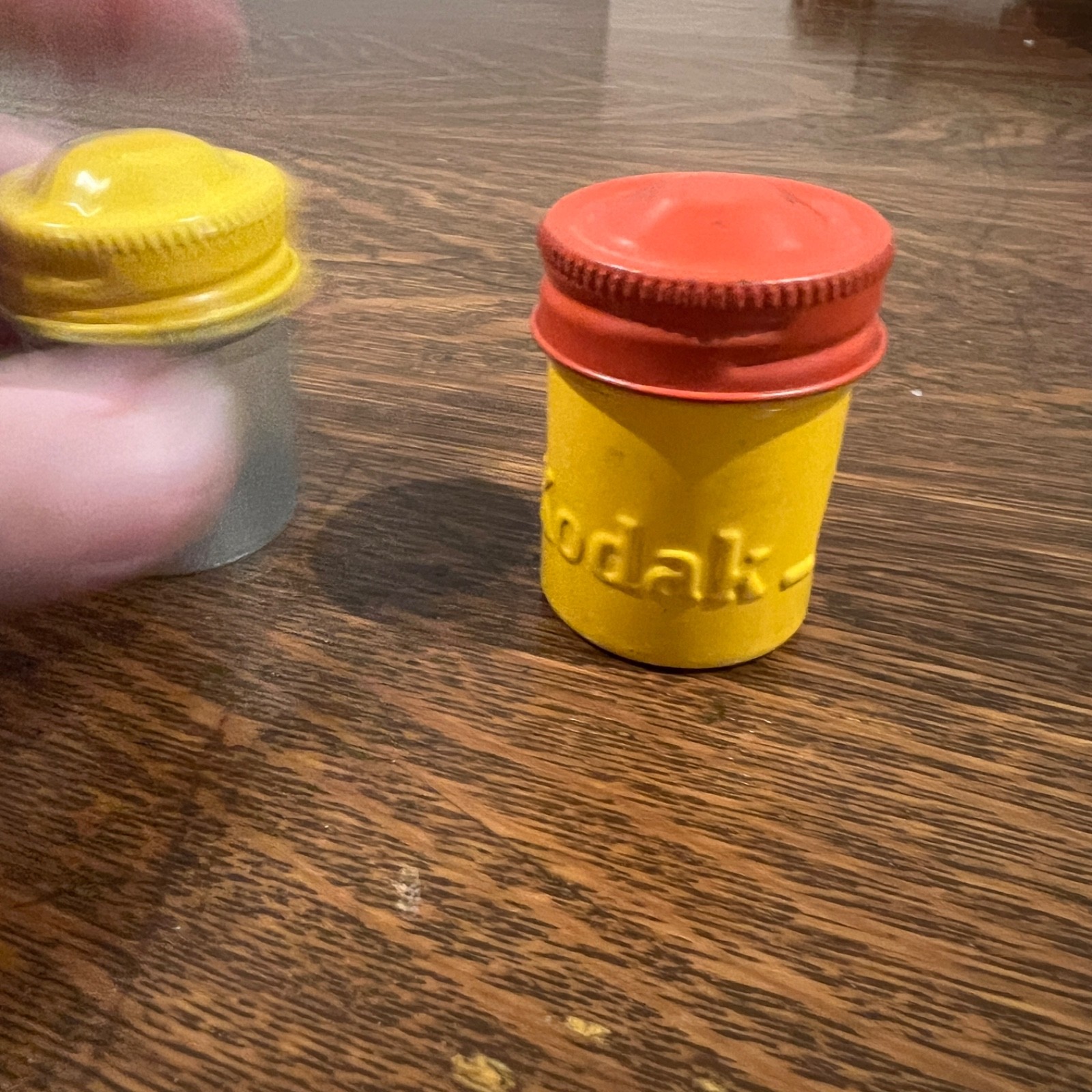 VTG Lot of 2 Kodak Film Roll Embossed Container Metal Tin Can Canister