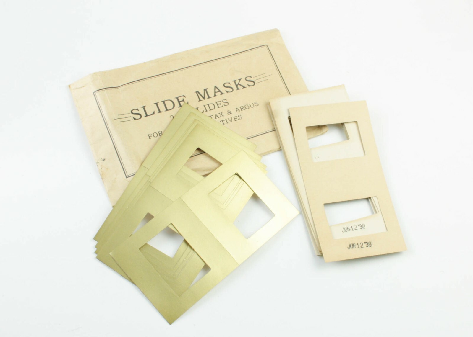 U202610 Gold Slide Masks for Leica Contax Argus 35mm Negatives 2×2 1938