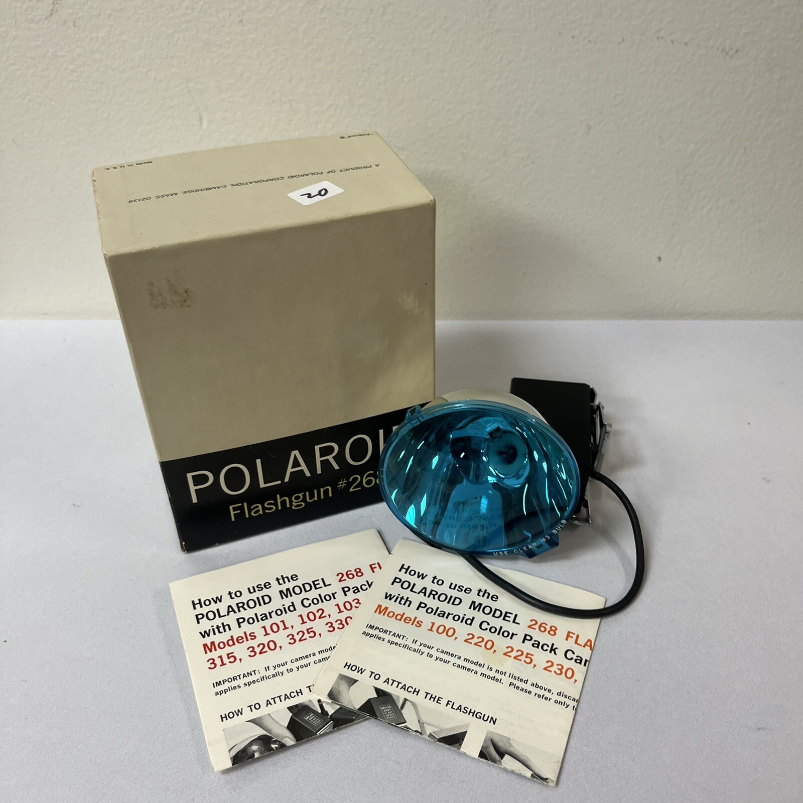 Vintage Polaroid Flash Gun Flash Bulb #268 w/ Instructions & Original Box