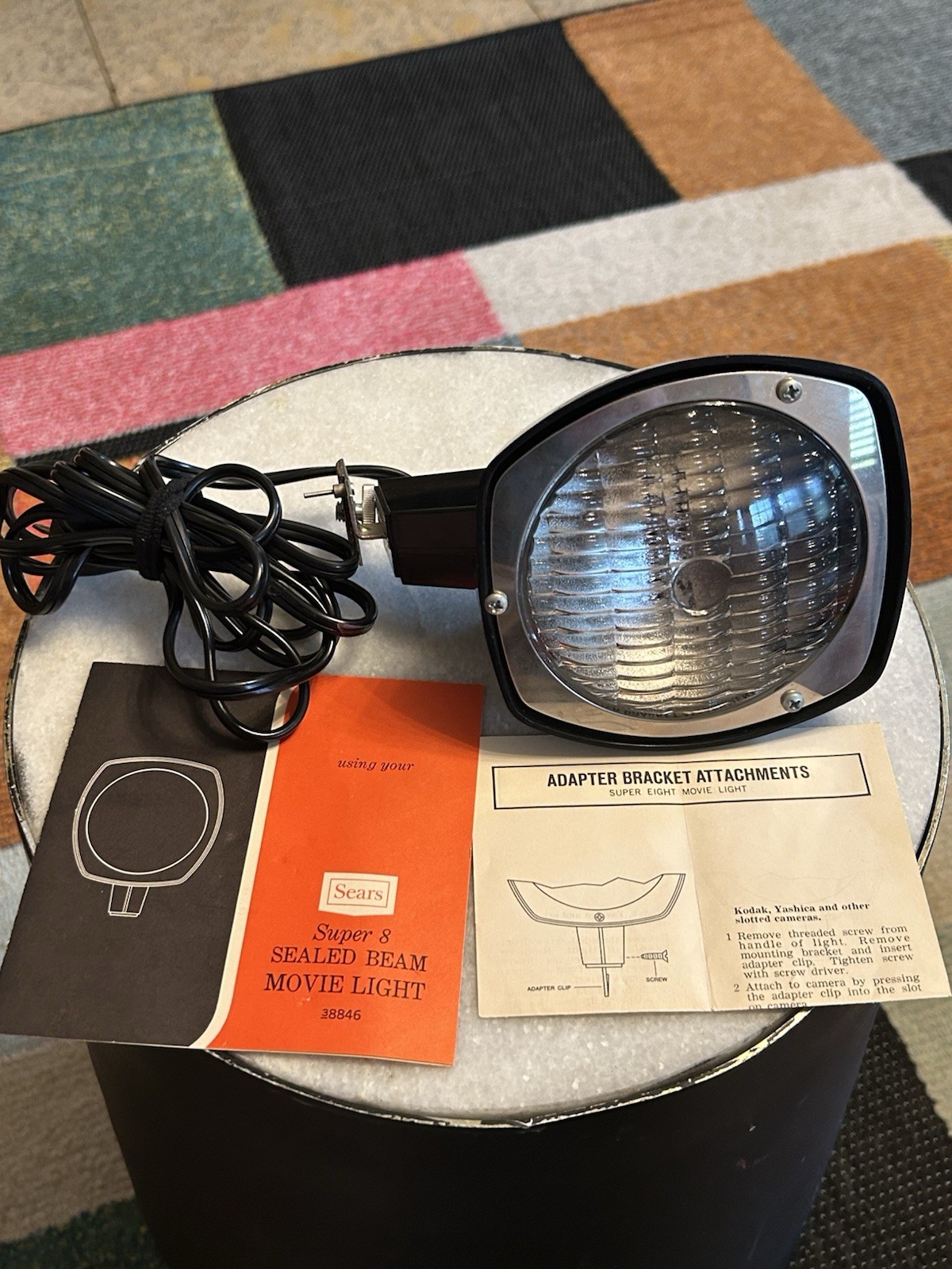 Vintage Sears Super 8 Sealed Beam Movie Light. 38846. USA. Works Very Bright